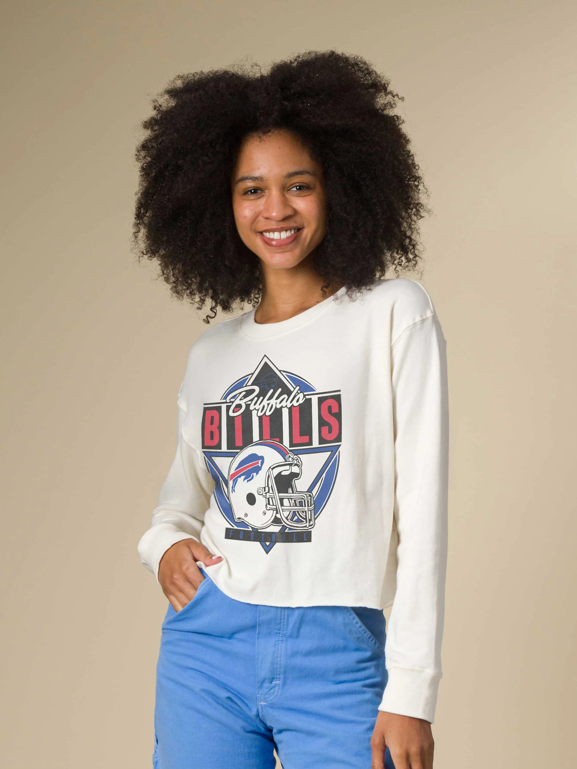 Women's Buffalo Bills Helmet Crop Fleece - Image 3