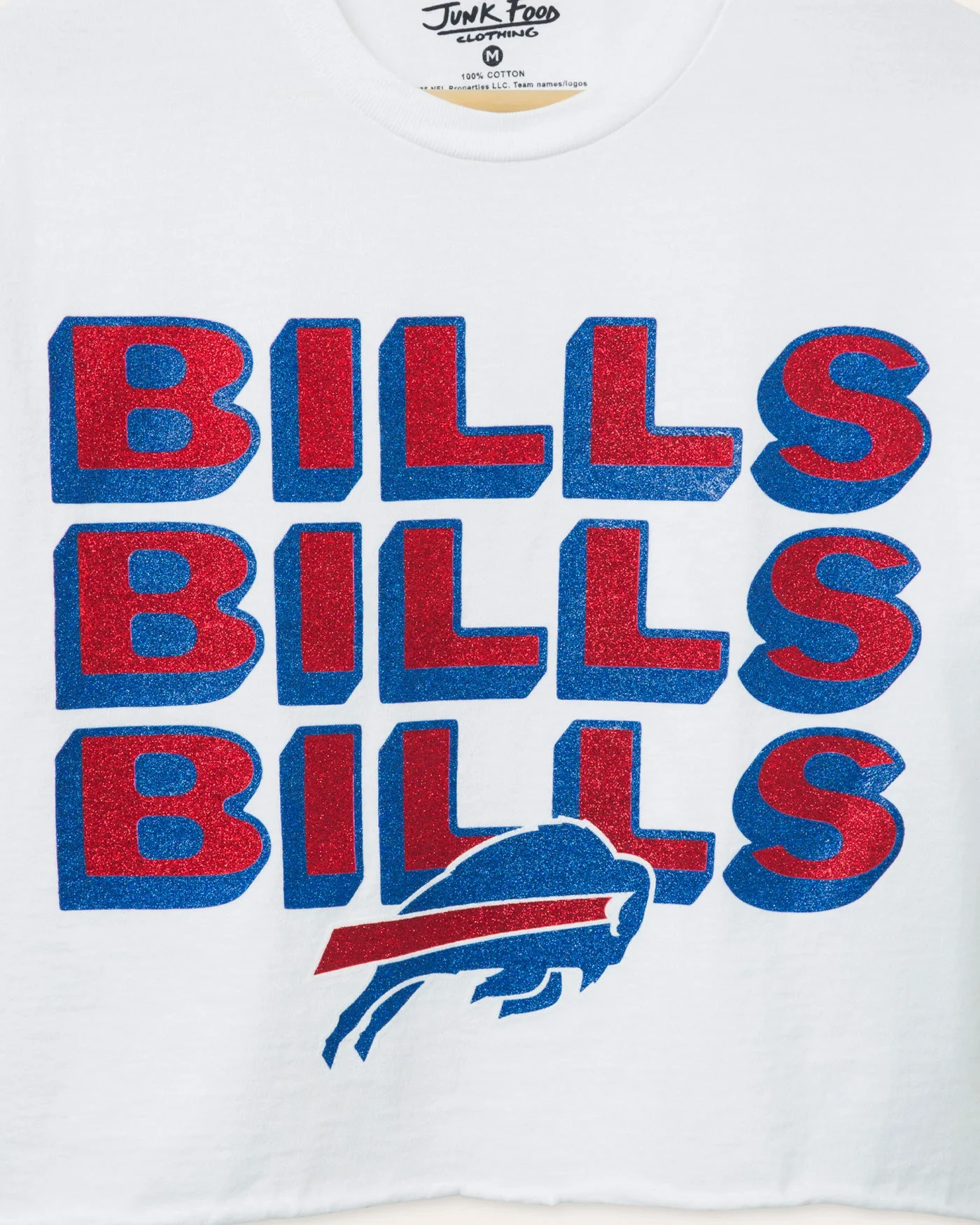 Women's Buffalo Bills Repeat Glitter Flea Market Crop Tee - Image 3