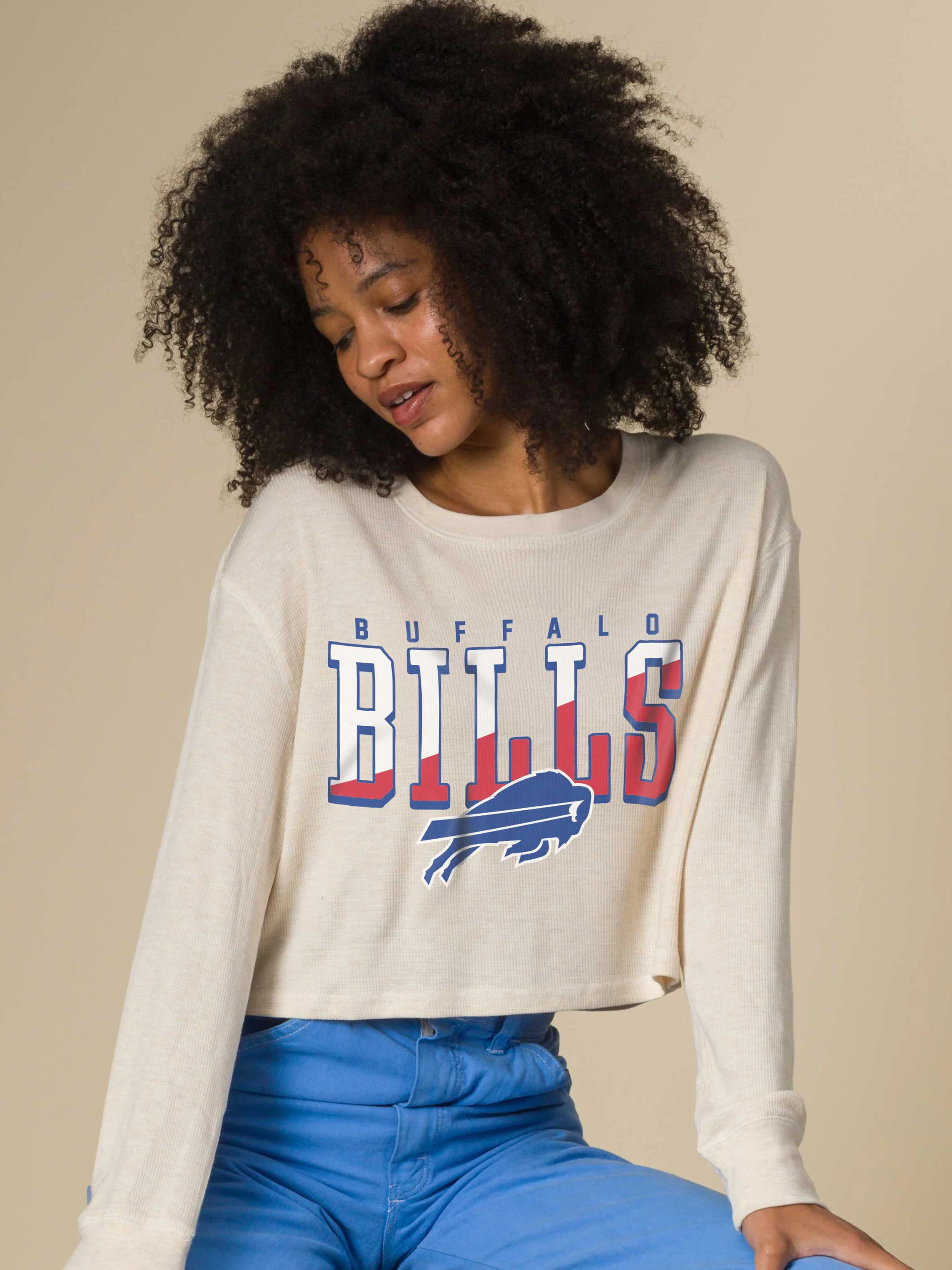 Women's Buffalo Bills Slant Crop Thermal - Image 3