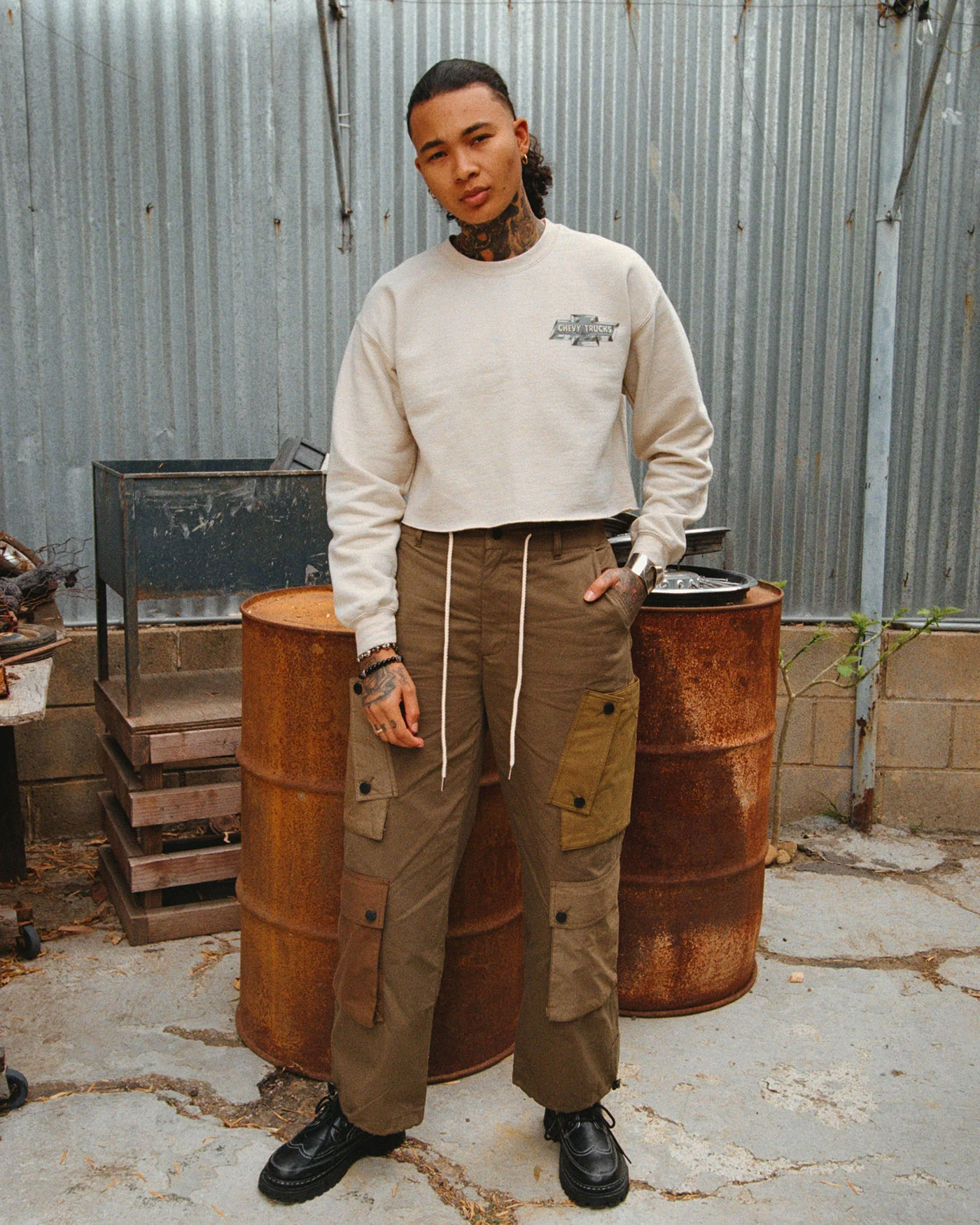Women's Chevy Trucks Home on the Range Cropped Flea Market Fleece - Image 3