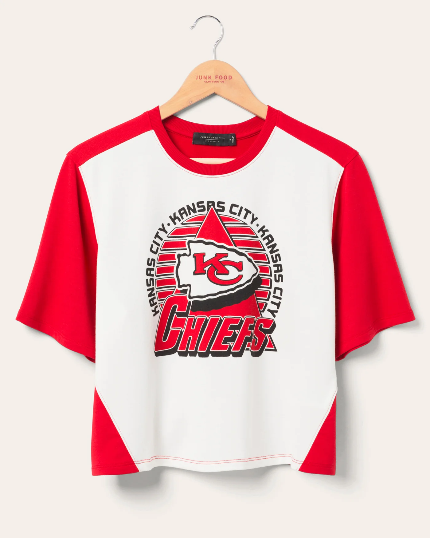 Women's Kansas City Chiefs Color Block Crop Tee