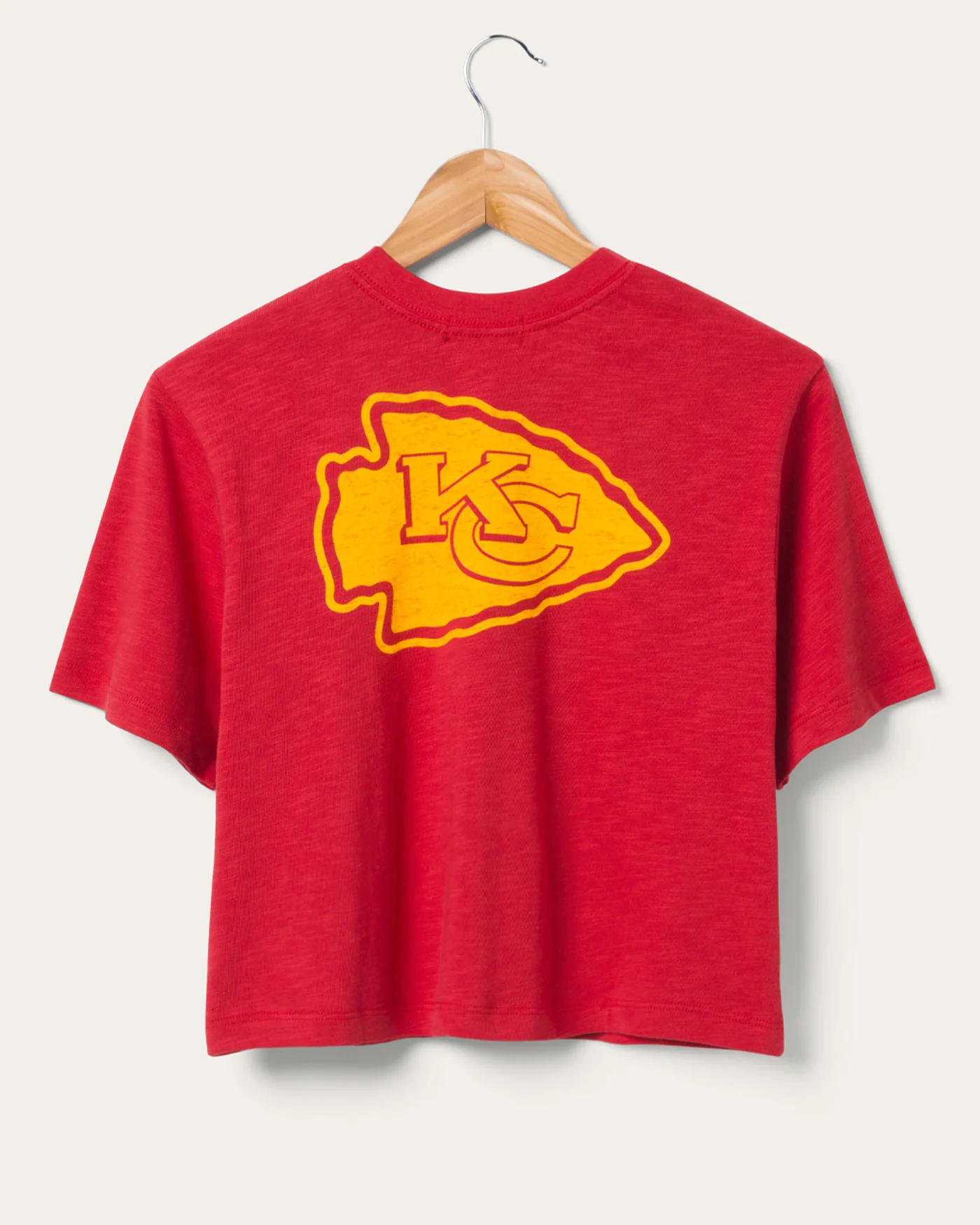 Women's Kansas City Chiefs Dual Threat Mock Neck Crop Tee - Image 4