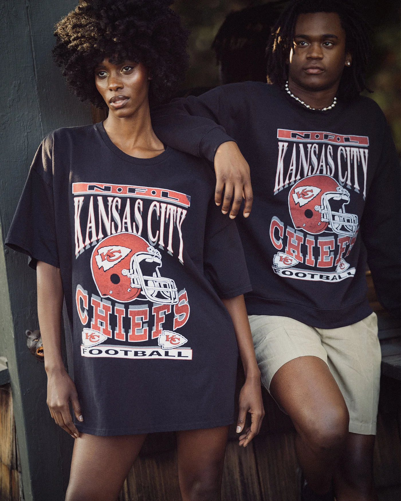 Women's Kansas City Chiefs Helmet Oversized Oversized Tee Dress - Image 3