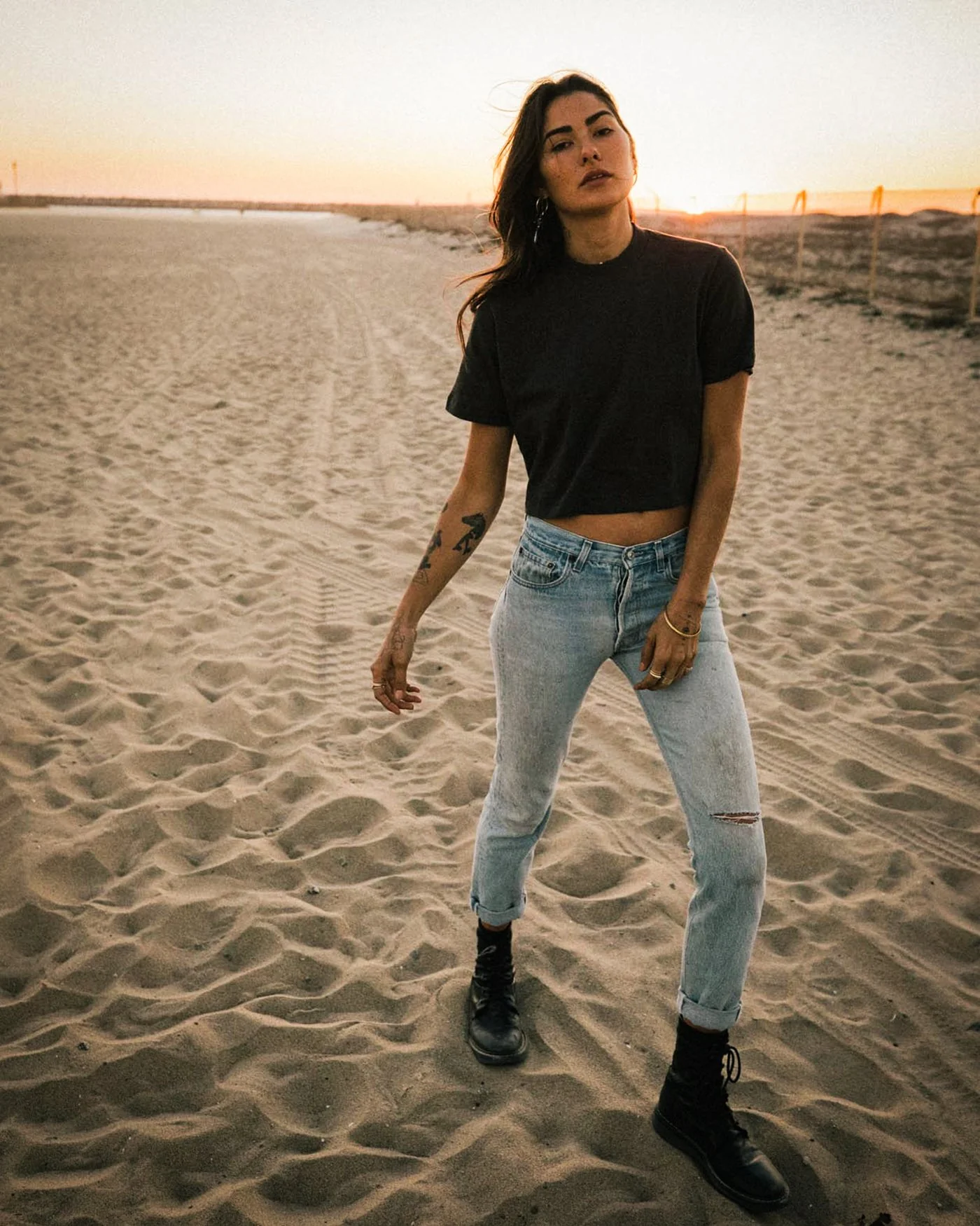 Women's Crop Mock Neck Tee - Image 4
