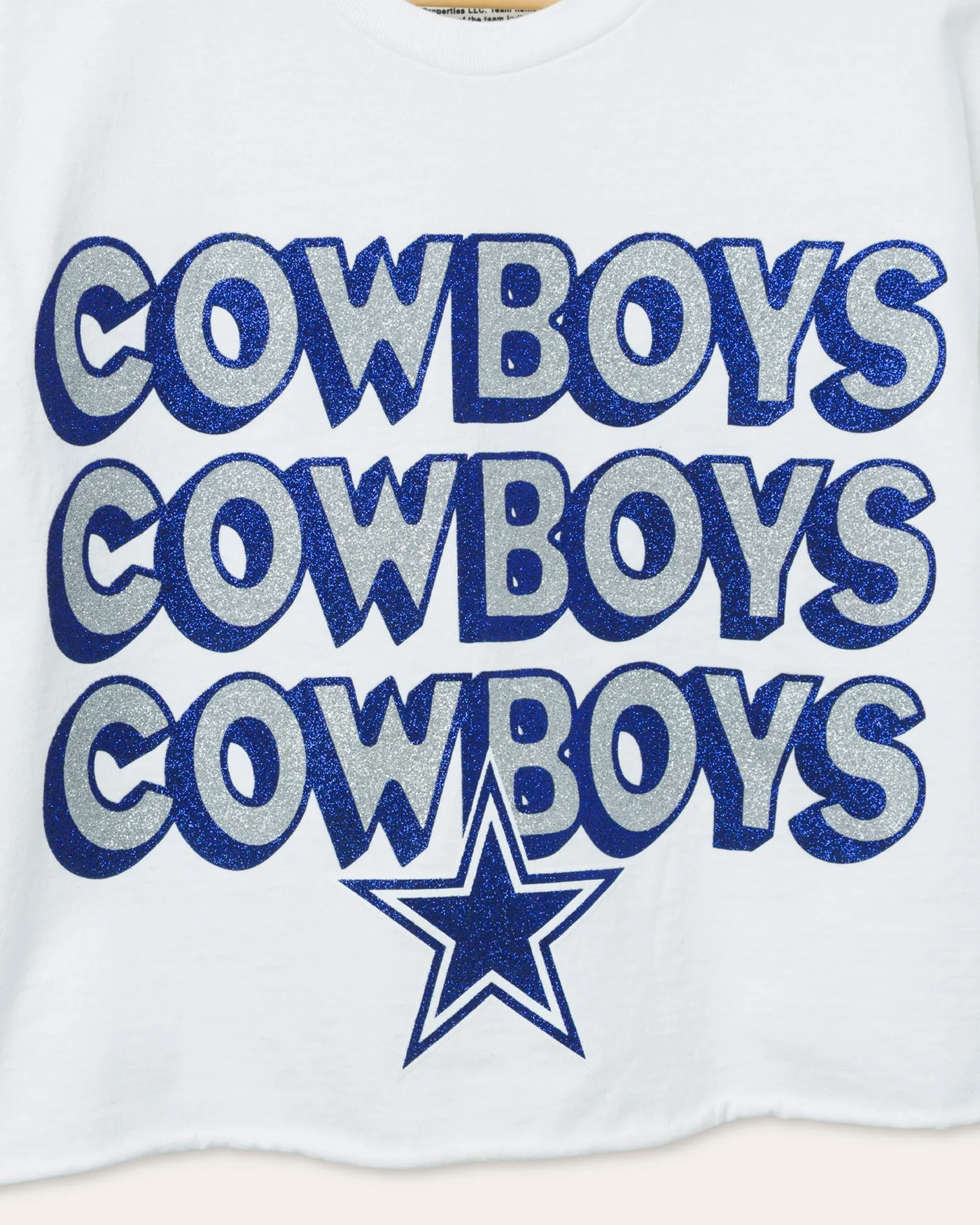Women's Dallas Cowboys Repeat Glitter Flea Market Crop Tee - Image 5