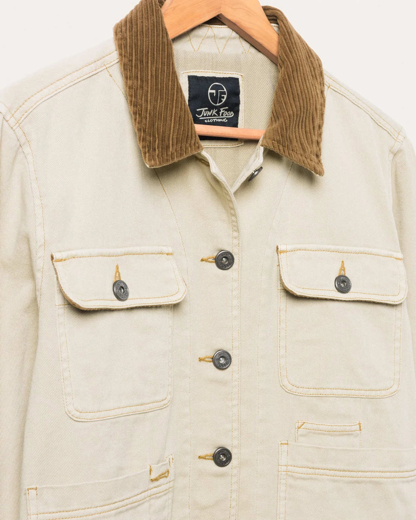 Women's Denim Corded Collar Chore Jacket - Image 8