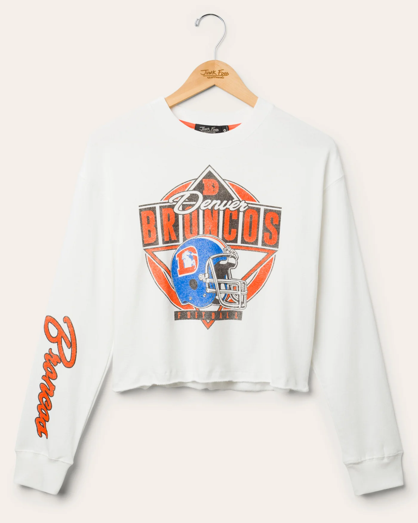Women's Denver Broncos Helmet Crop Fleece