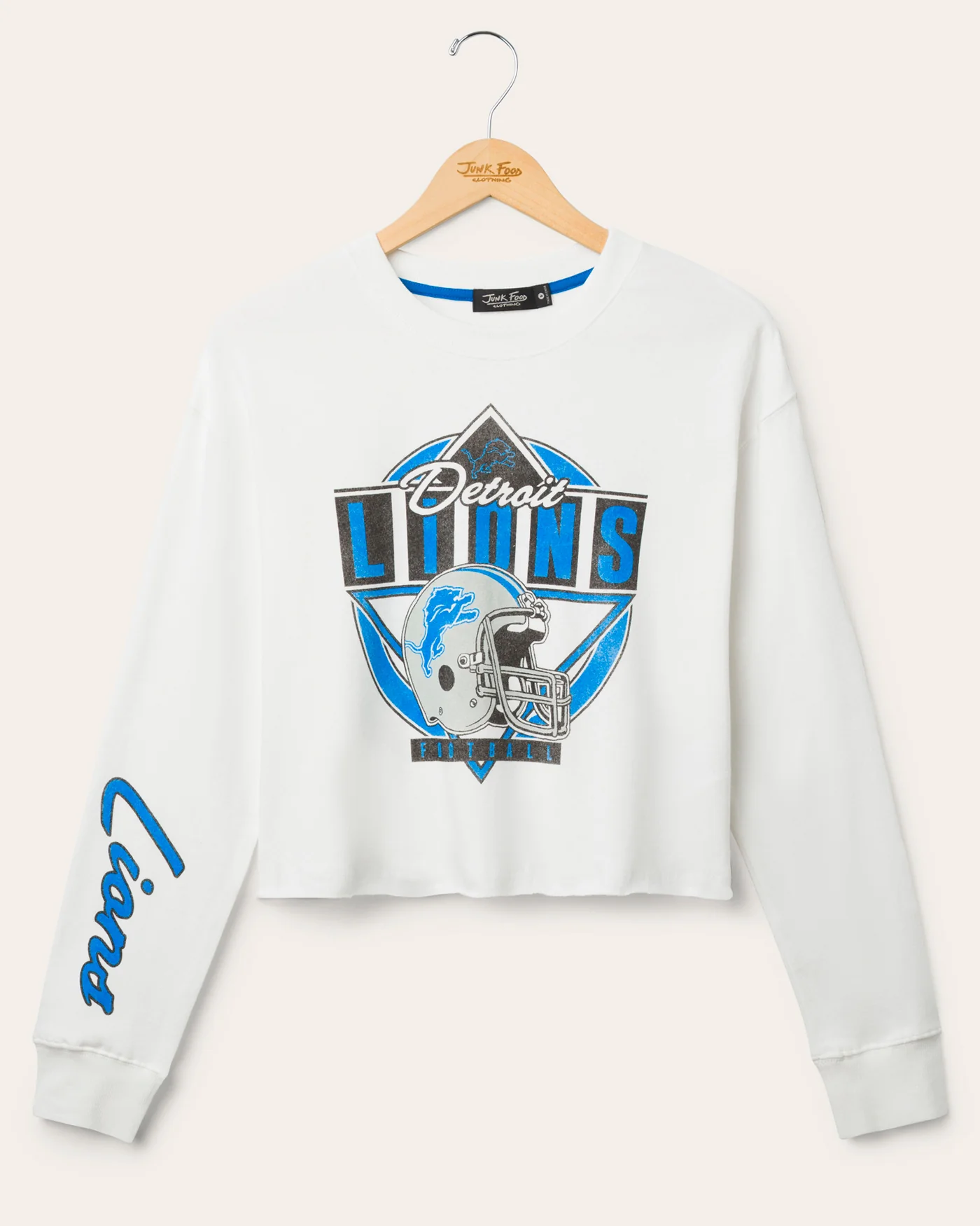 Women's Detroit Lions Helmet Crop Fleece