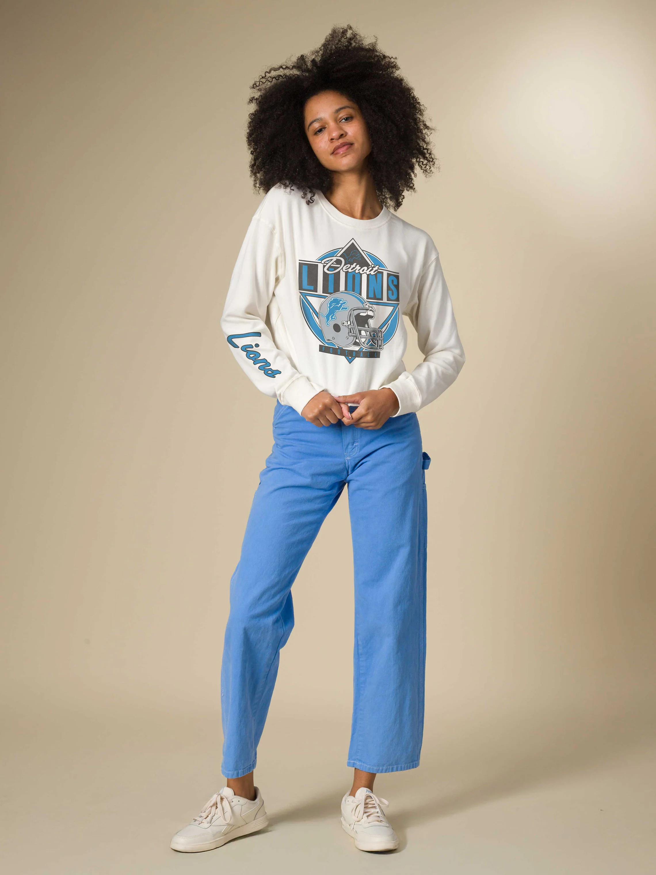 Women's Detroit Lions Helmet Crop Fleece - Image 3