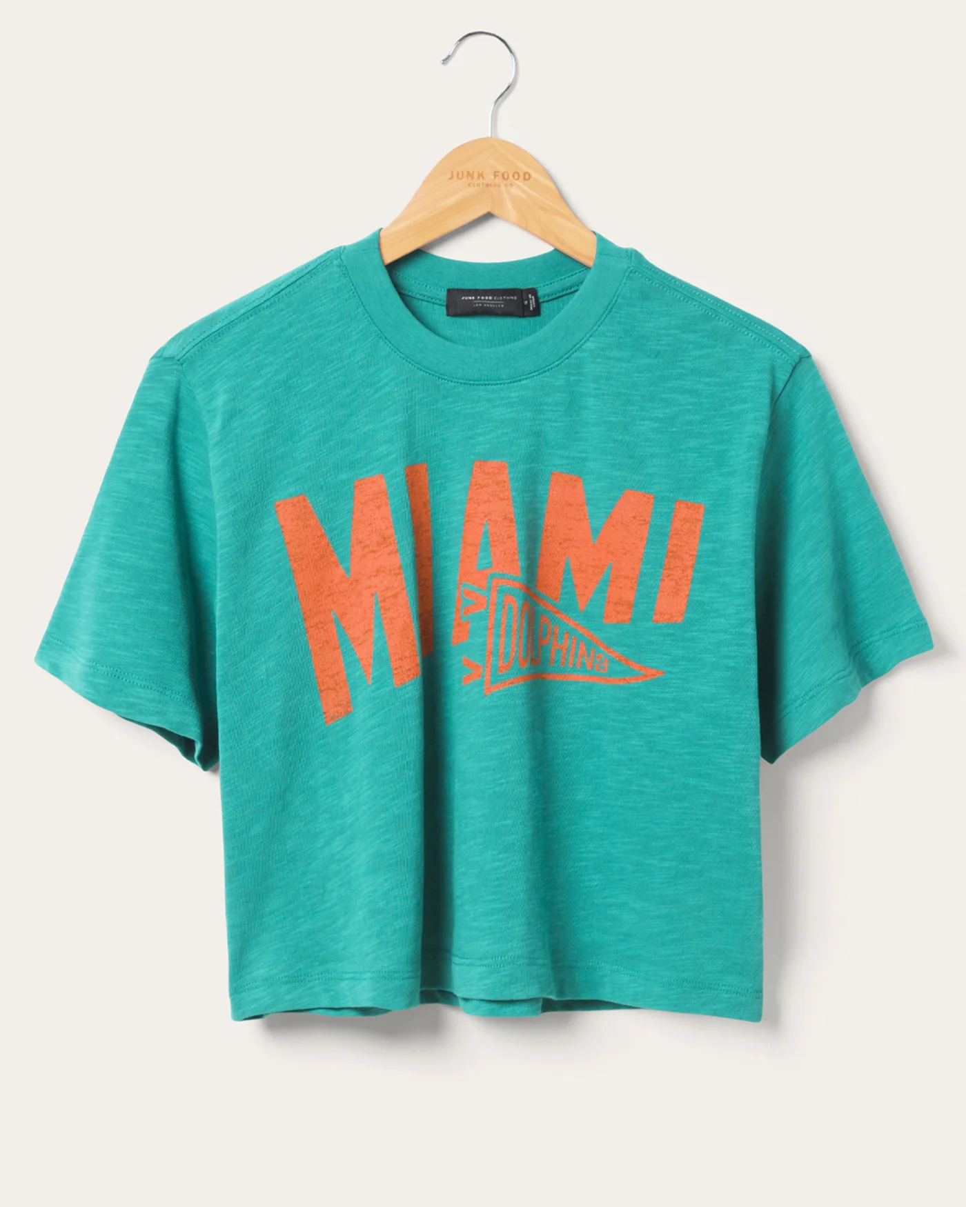 Women's Miami Dolphins Dual Threat Mock Neck Crop Tee