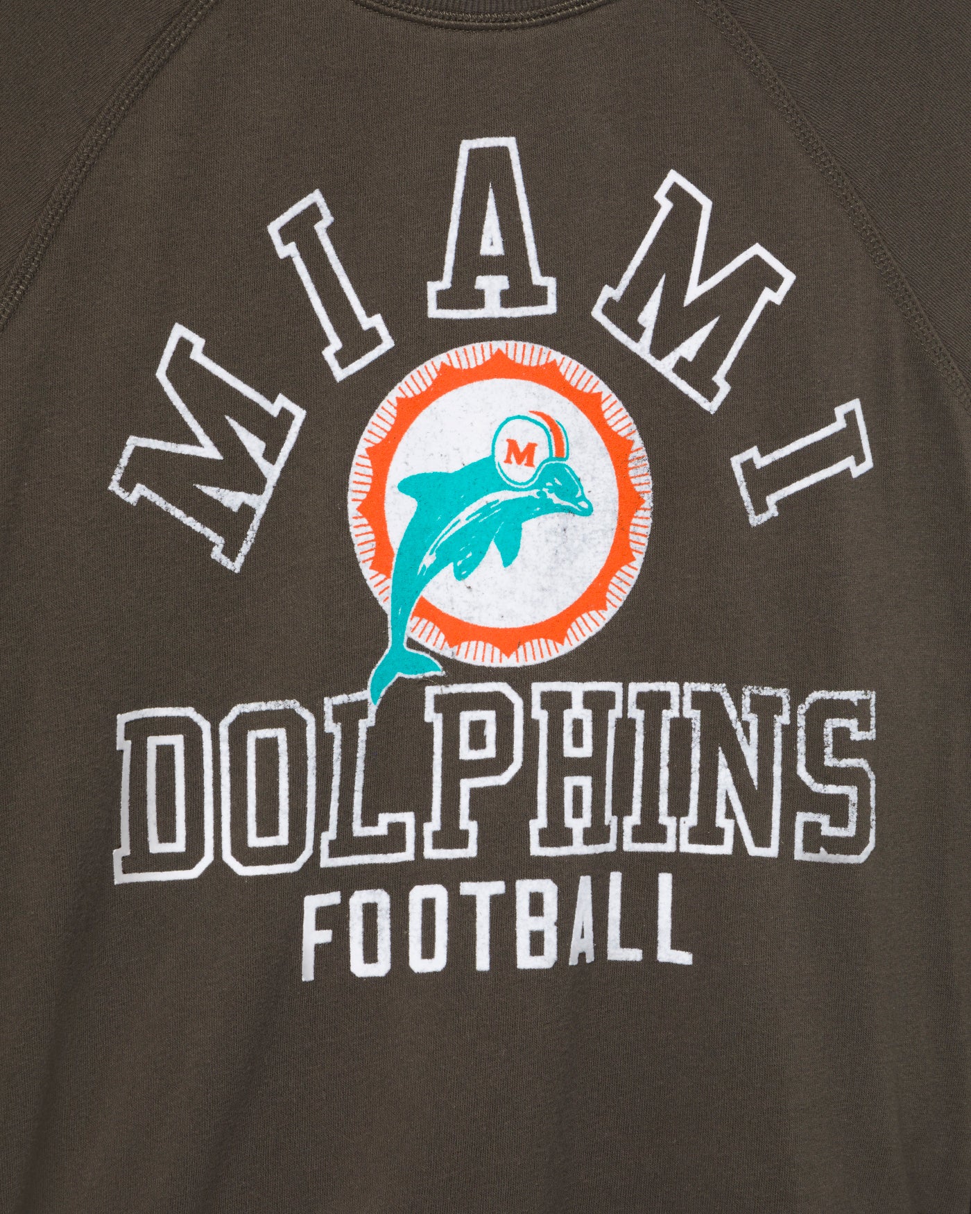 Women's Miami Dolphins Flocked Raglan Crew Fleece - Image 3