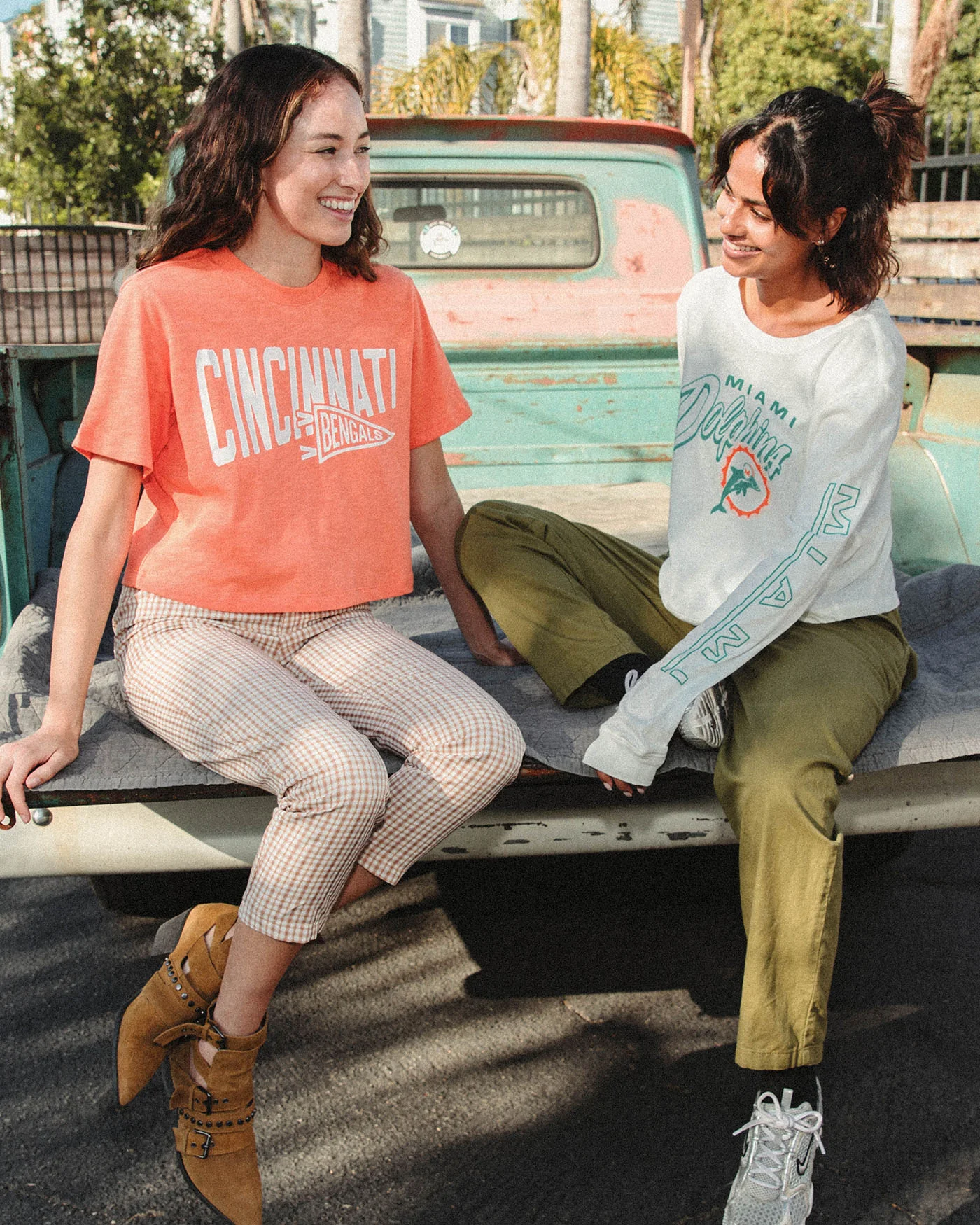 Women's Miami Dolphins Touchdown Long Sleeve Crop Tee - Image 2