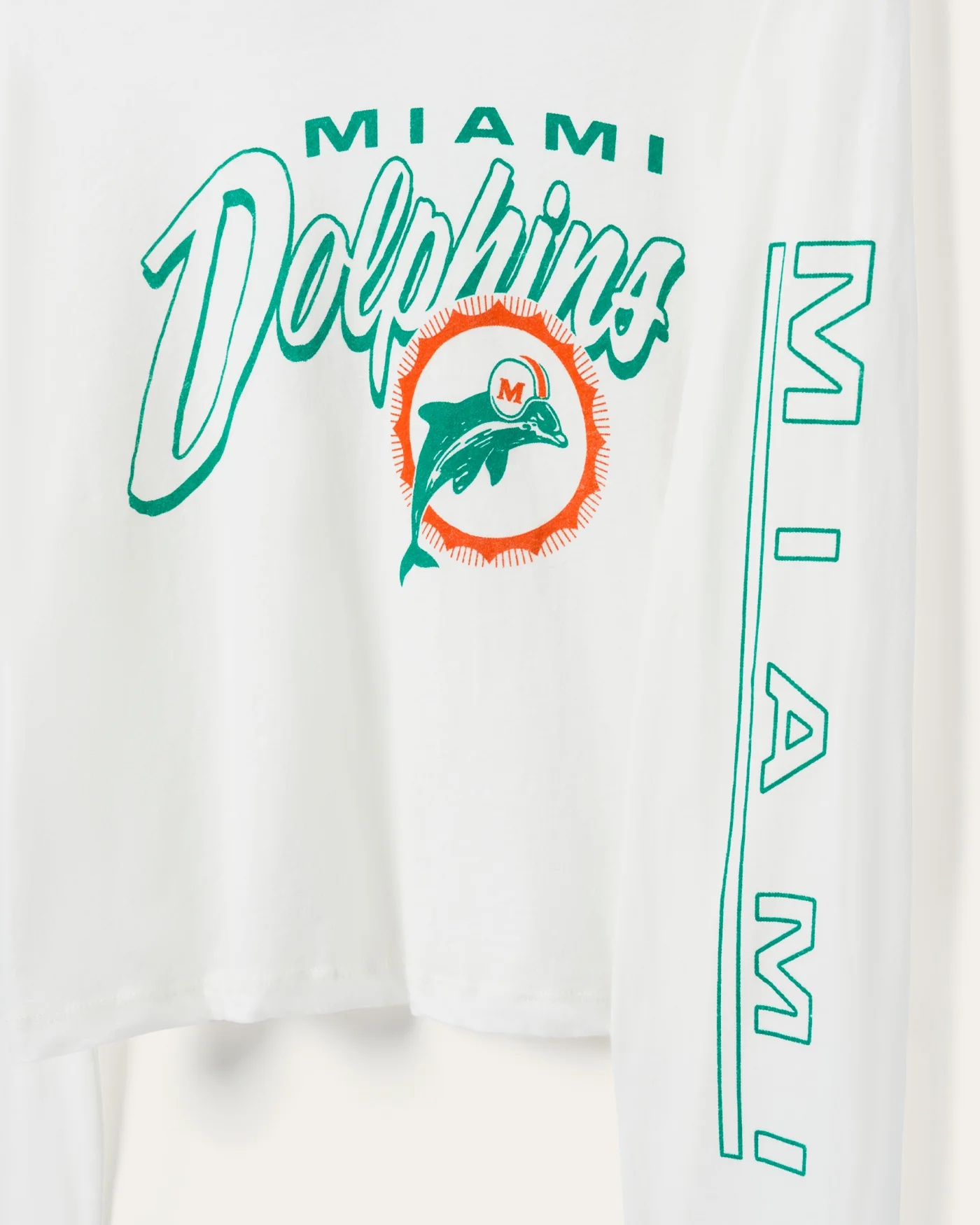 Women's Miami Dolphins Touchdown Long Sleeve Crop Tee - Image 5