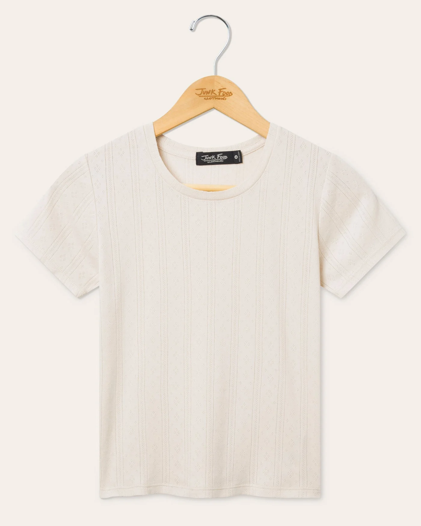 Womens Pointelle Short Sleeve Tee