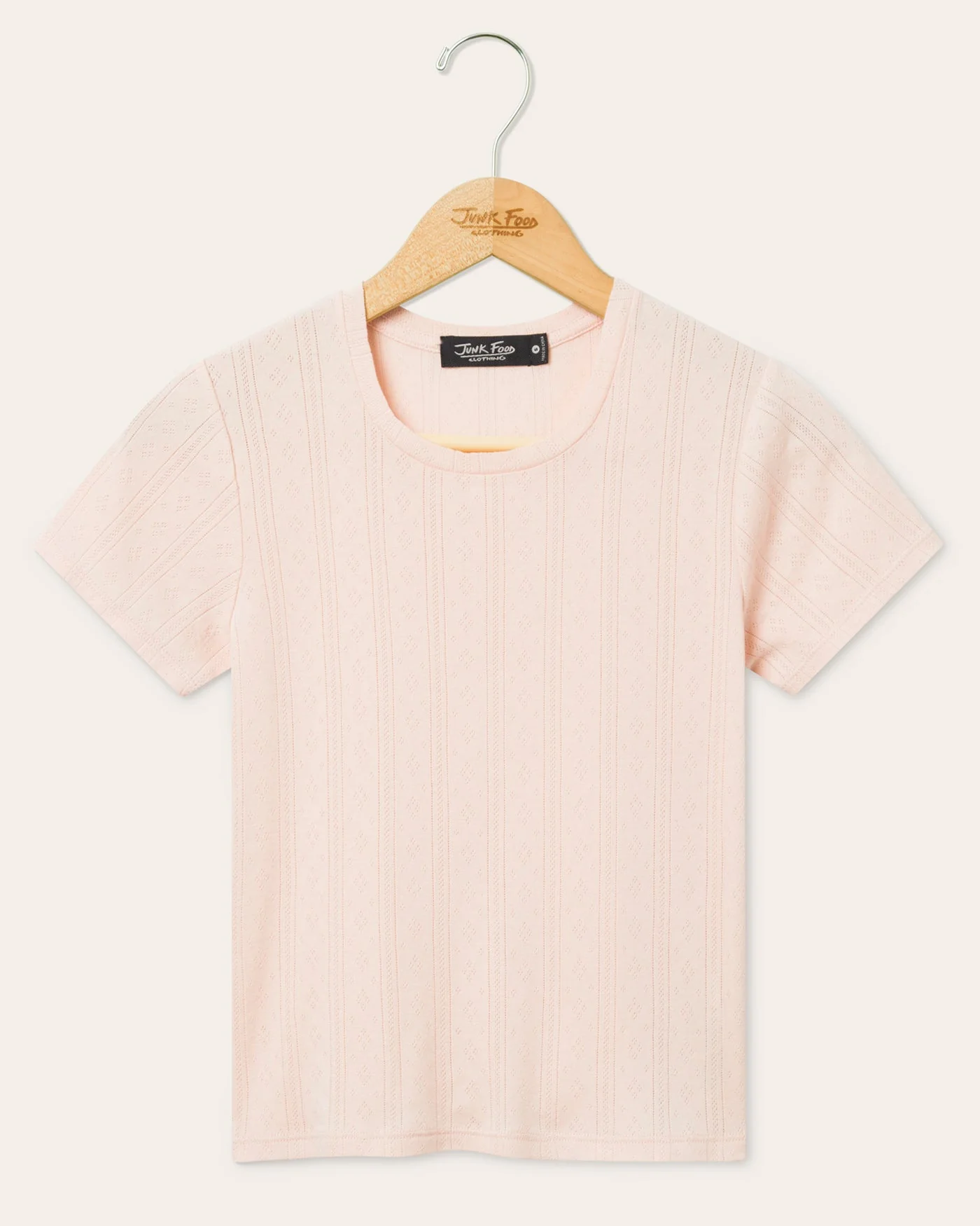 Womens Pointelle Short Sleeve Tee