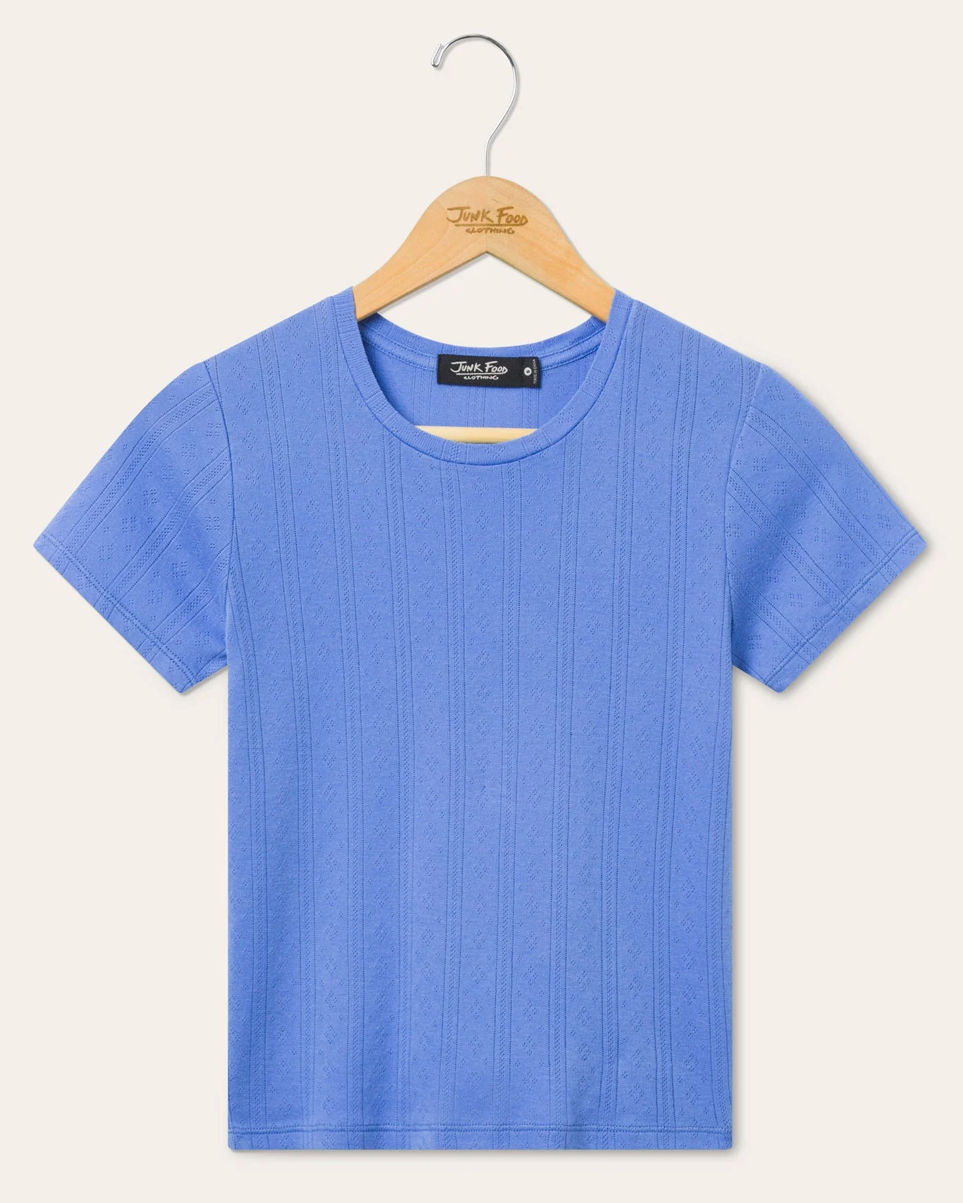 Womens Pointelle Short Sleeve Tee