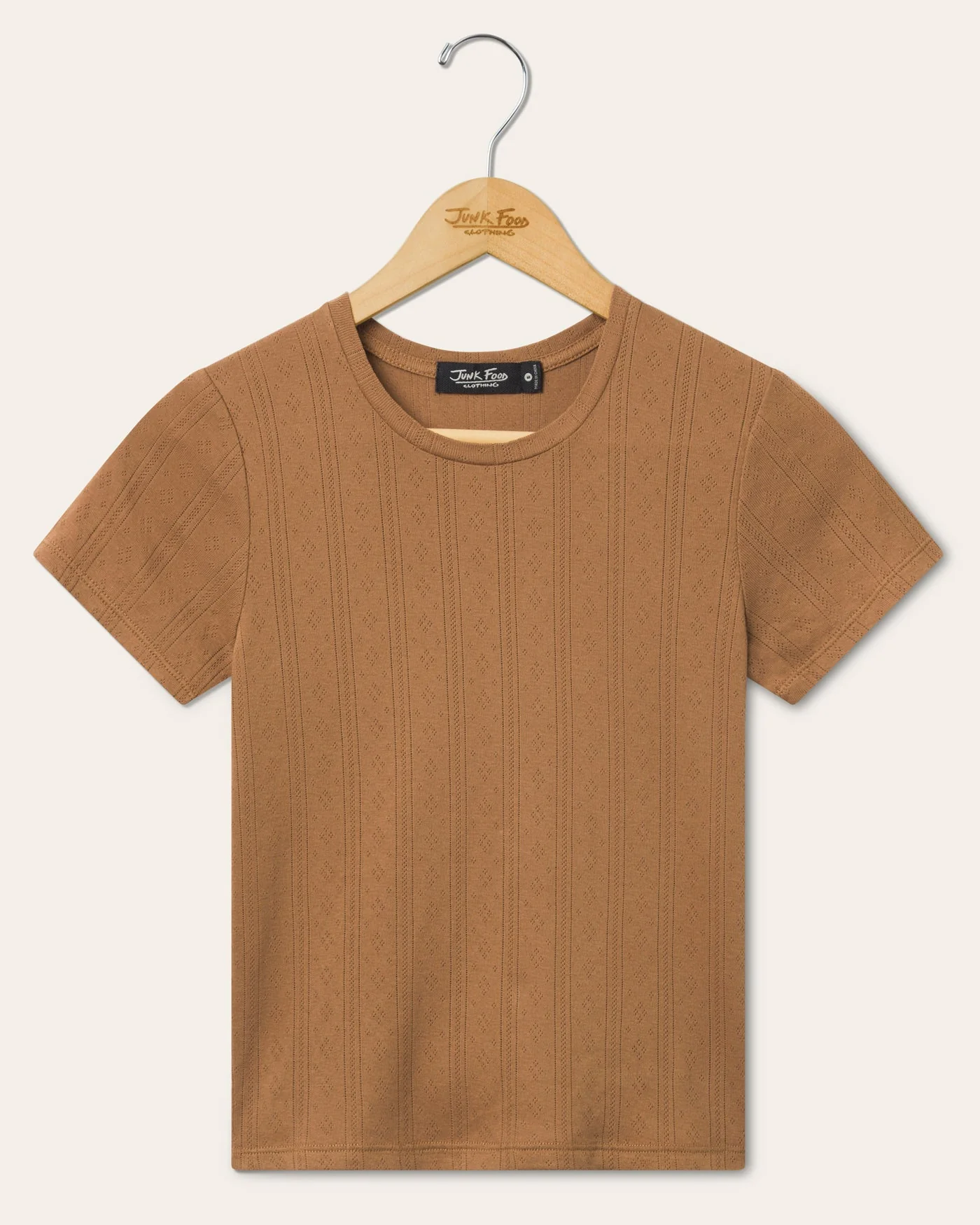 Womens Pointelle Short Sleeve Tee