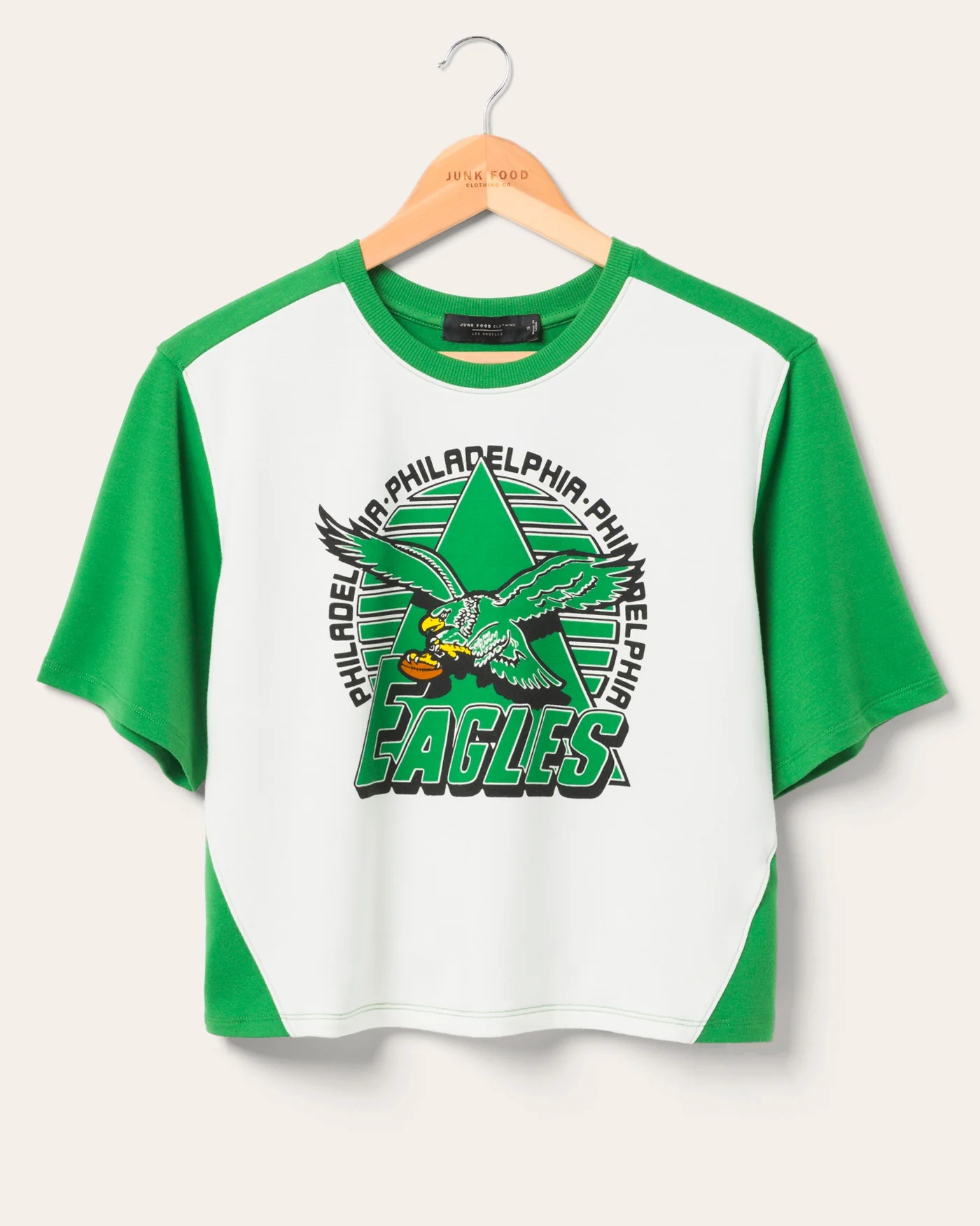Women's Philadelphia Eagles Color Block Crop Tee