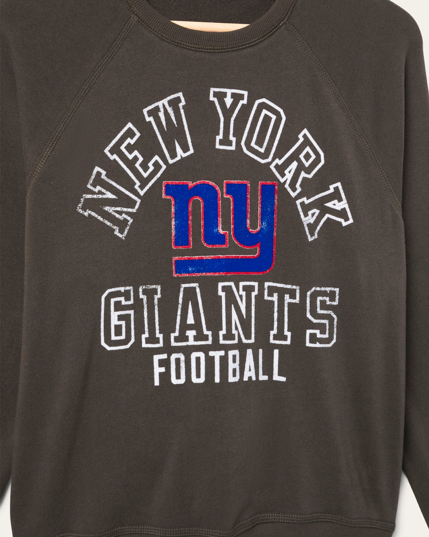 Women's New York Giants Flocked Raglan Crew Fleece - Image 5