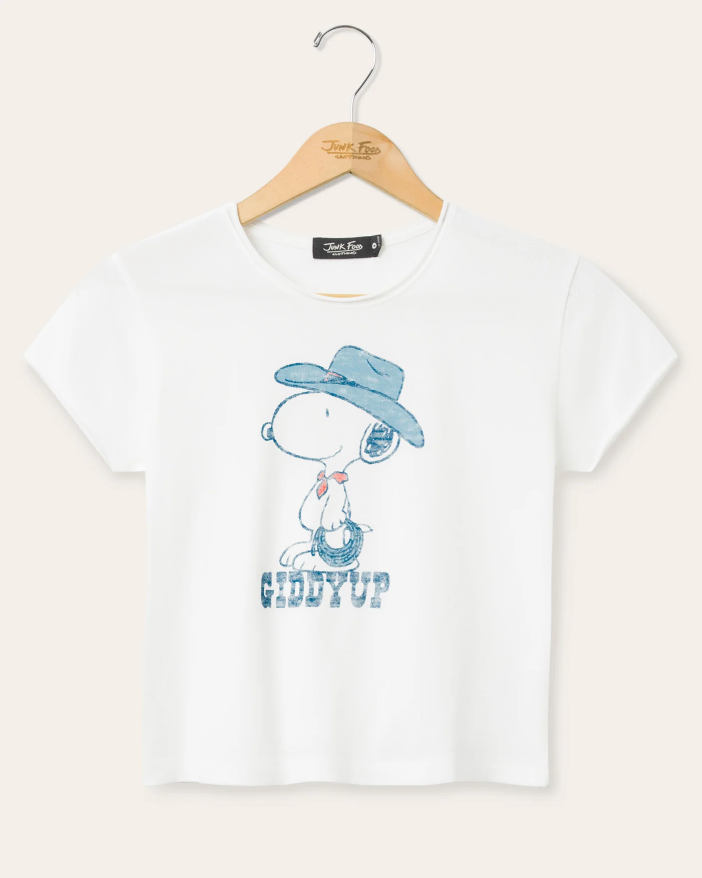 Women's Giddy Up Snoopy Vintage Baby Tee