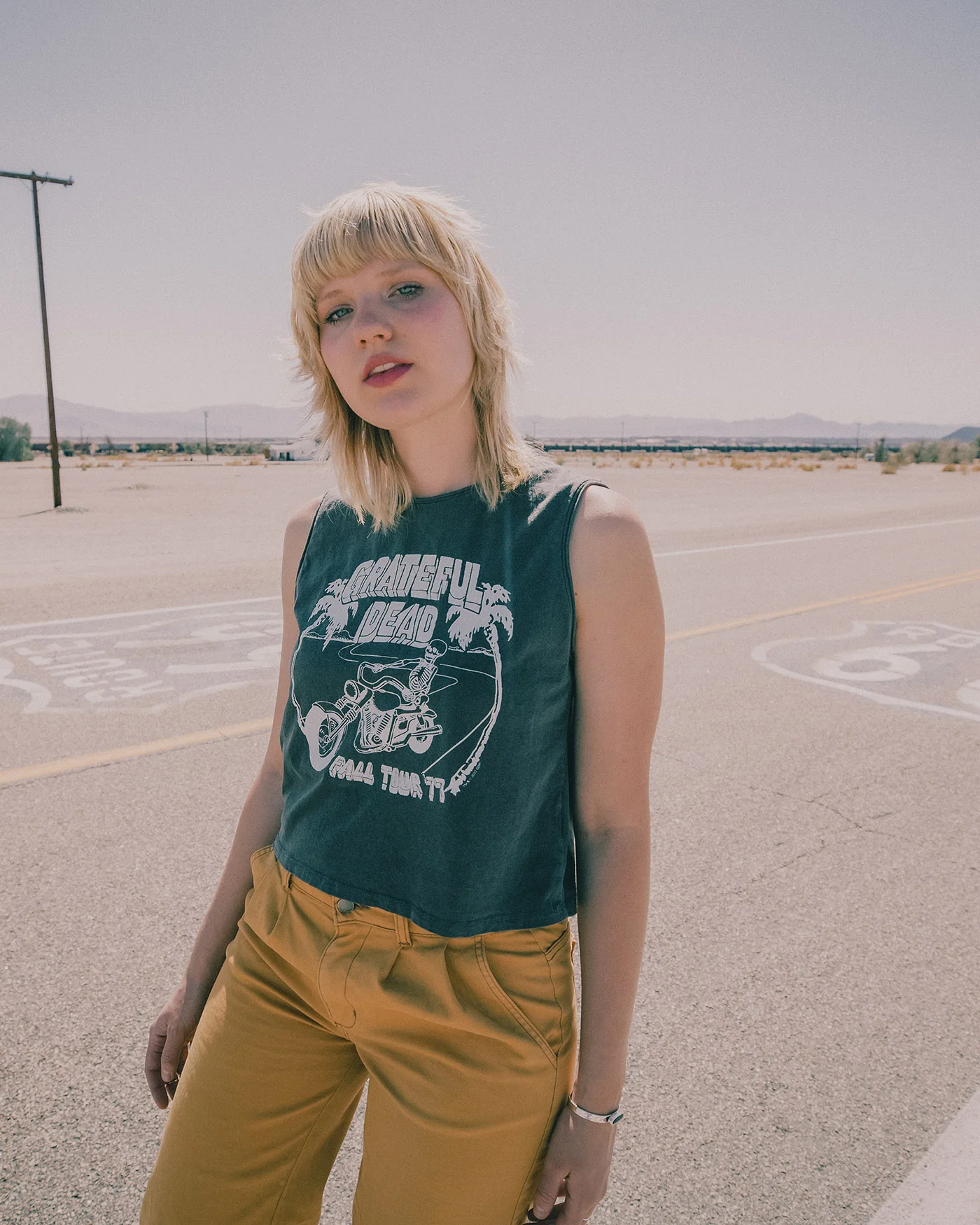 Women's Grateful Dead 1977 Tour Cropped Muscle Tank - Image 3