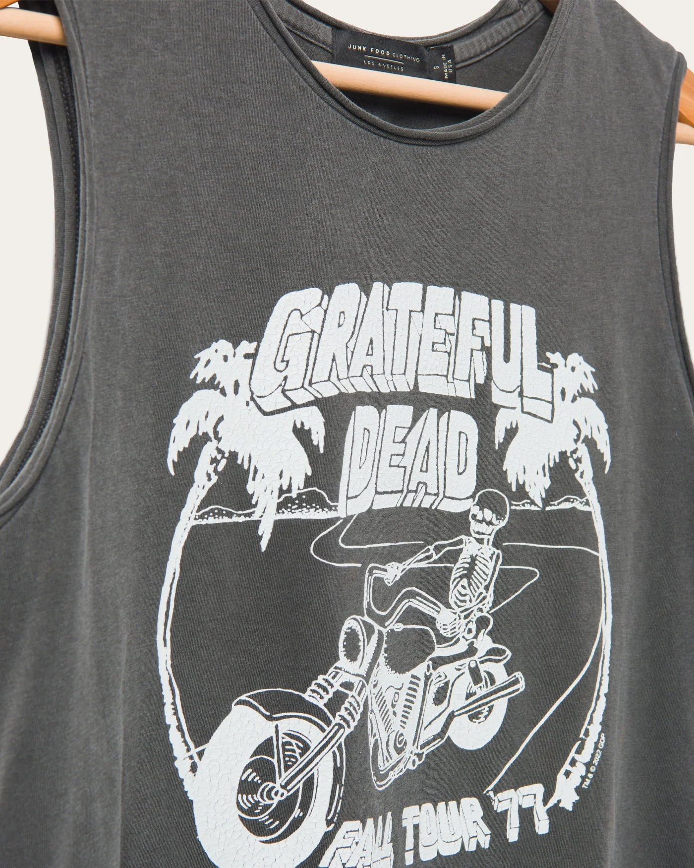 Women's Grateful Dead 1977 Tour Cropped Muscle Tank - Image 5
