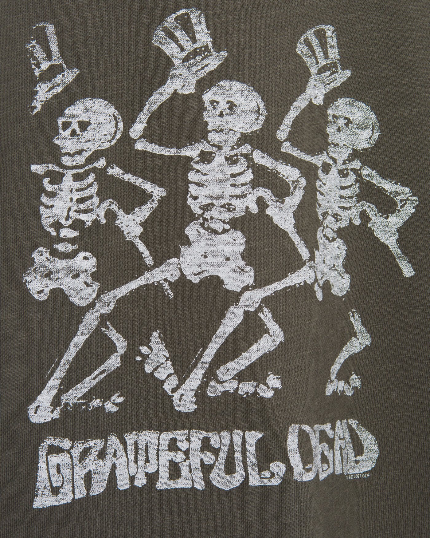 Women's Grateful Dead Dancing Skeletons Crop Mock Neck Tee - Image 4