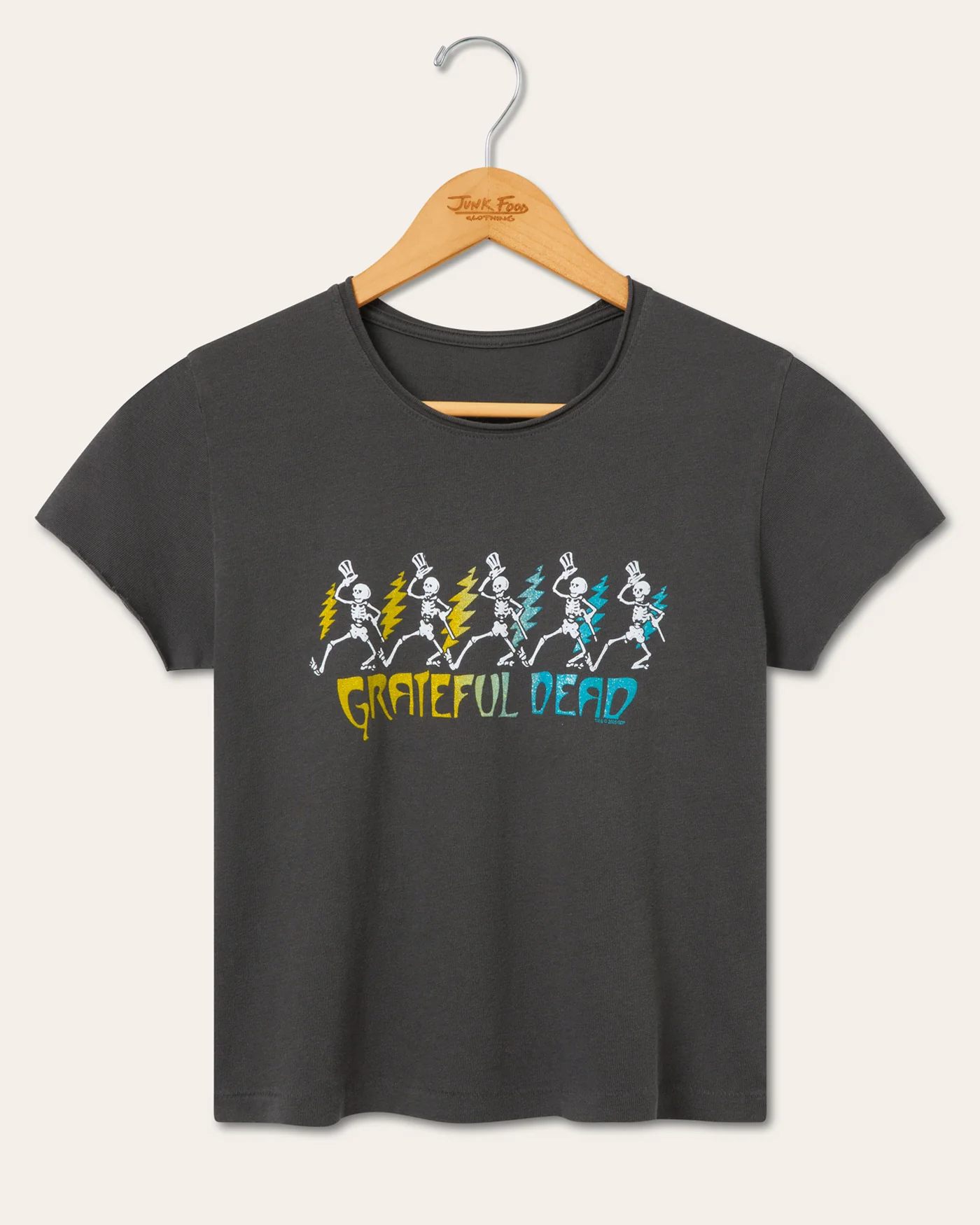 Women's Grateful Dead Dancing Skeletons Vintage Baby Tee