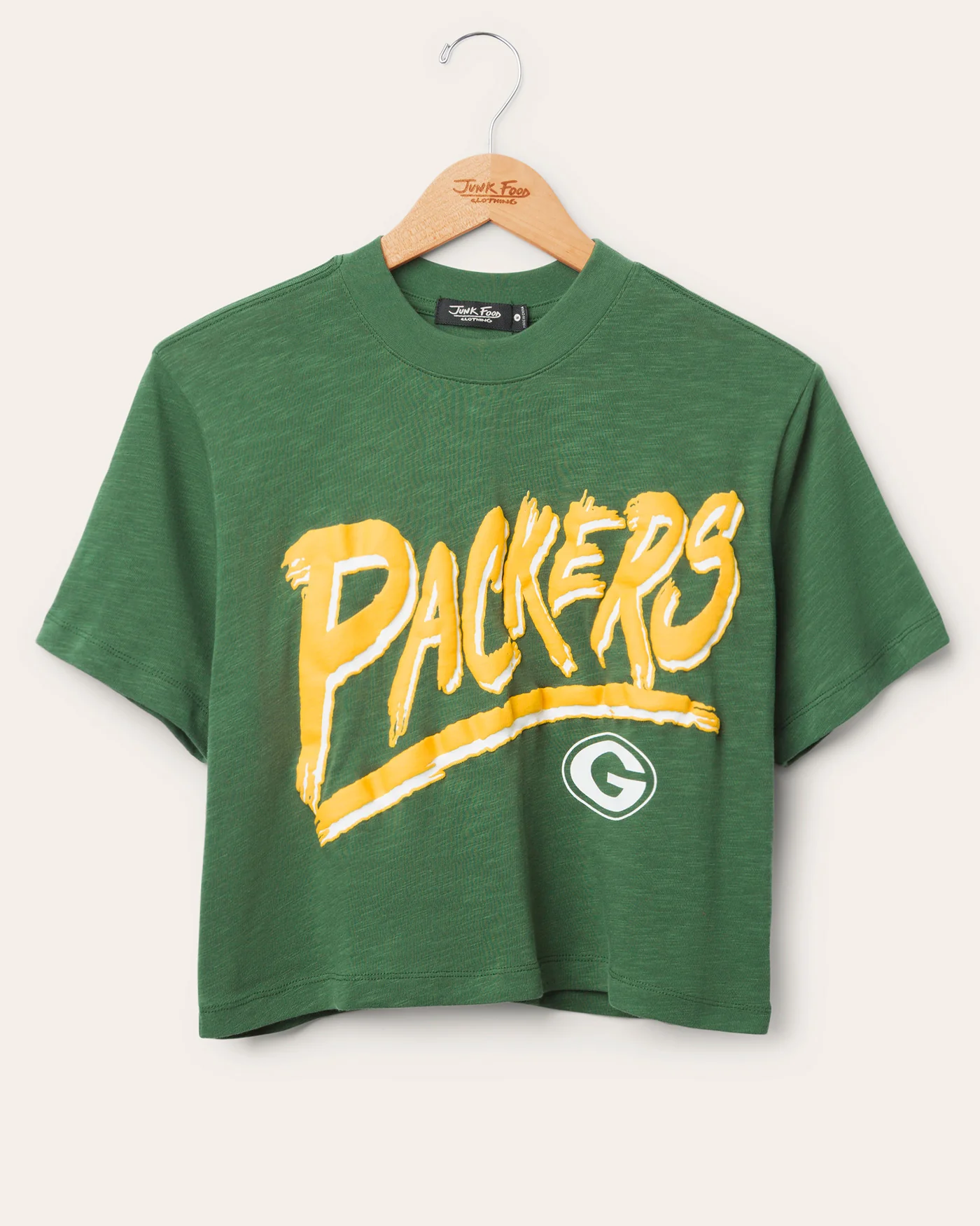 Women's Green Bay Packers Thrill Mock Neck Crop Tee