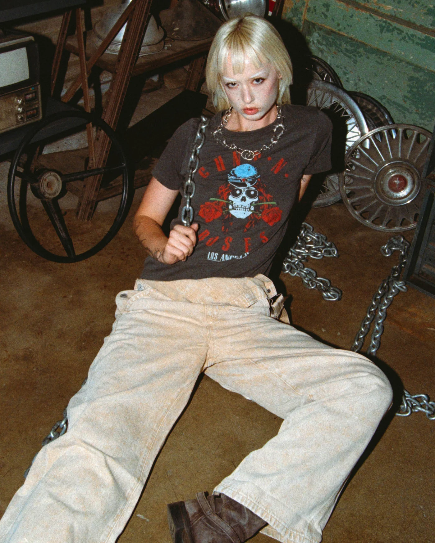 Women's Guns N' Roses Skull Original Tee - Image 2