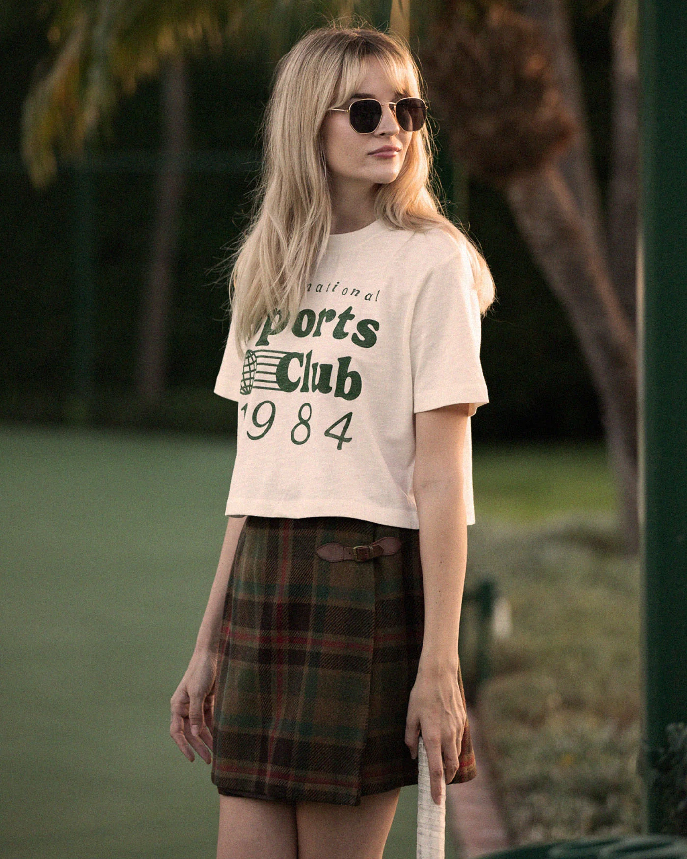 Women's International Sports Club 1984 Mock Neck Crop Tee - Image 3