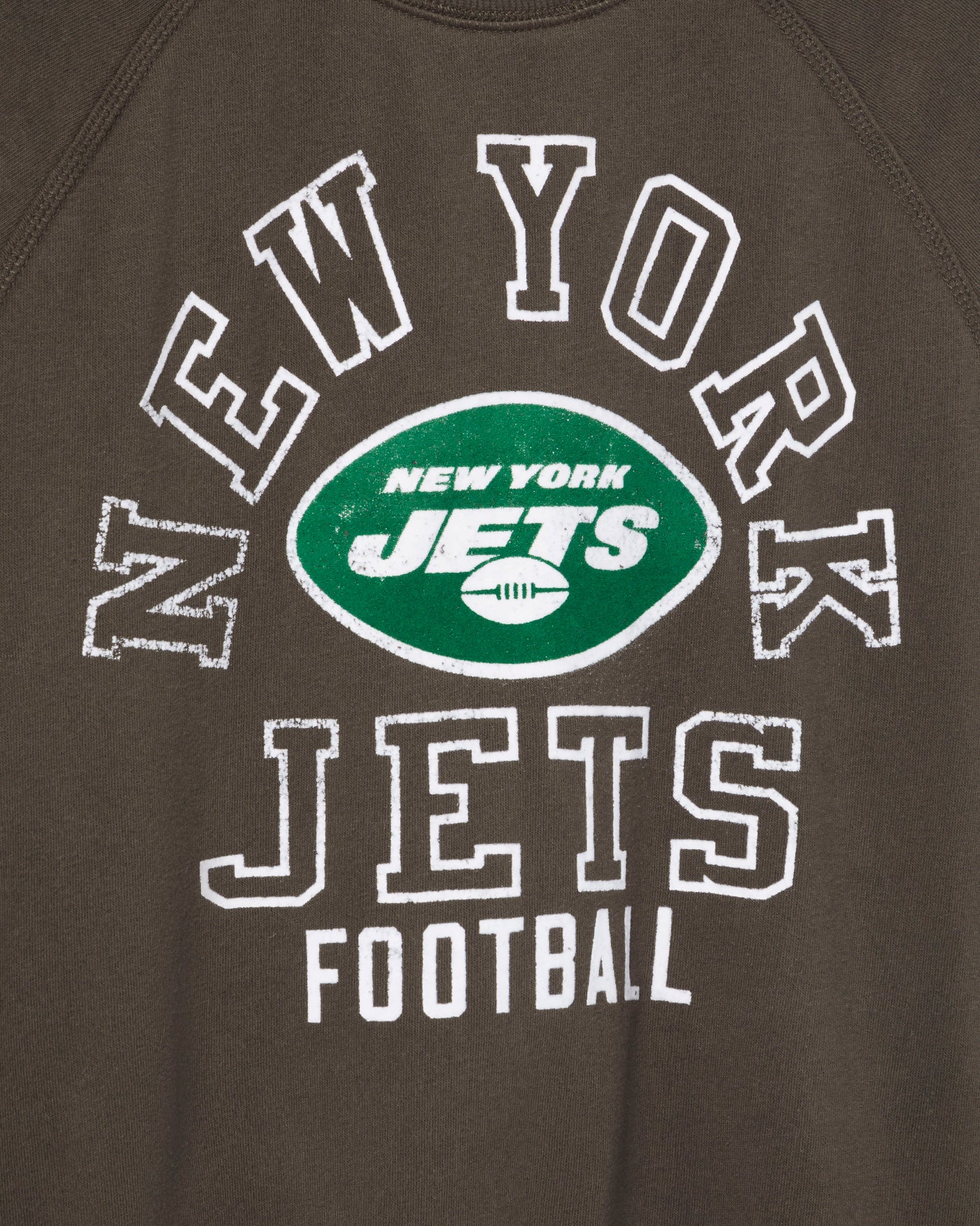 Women's New York Jets Flocked Raglan Crew Fleece - Image 3