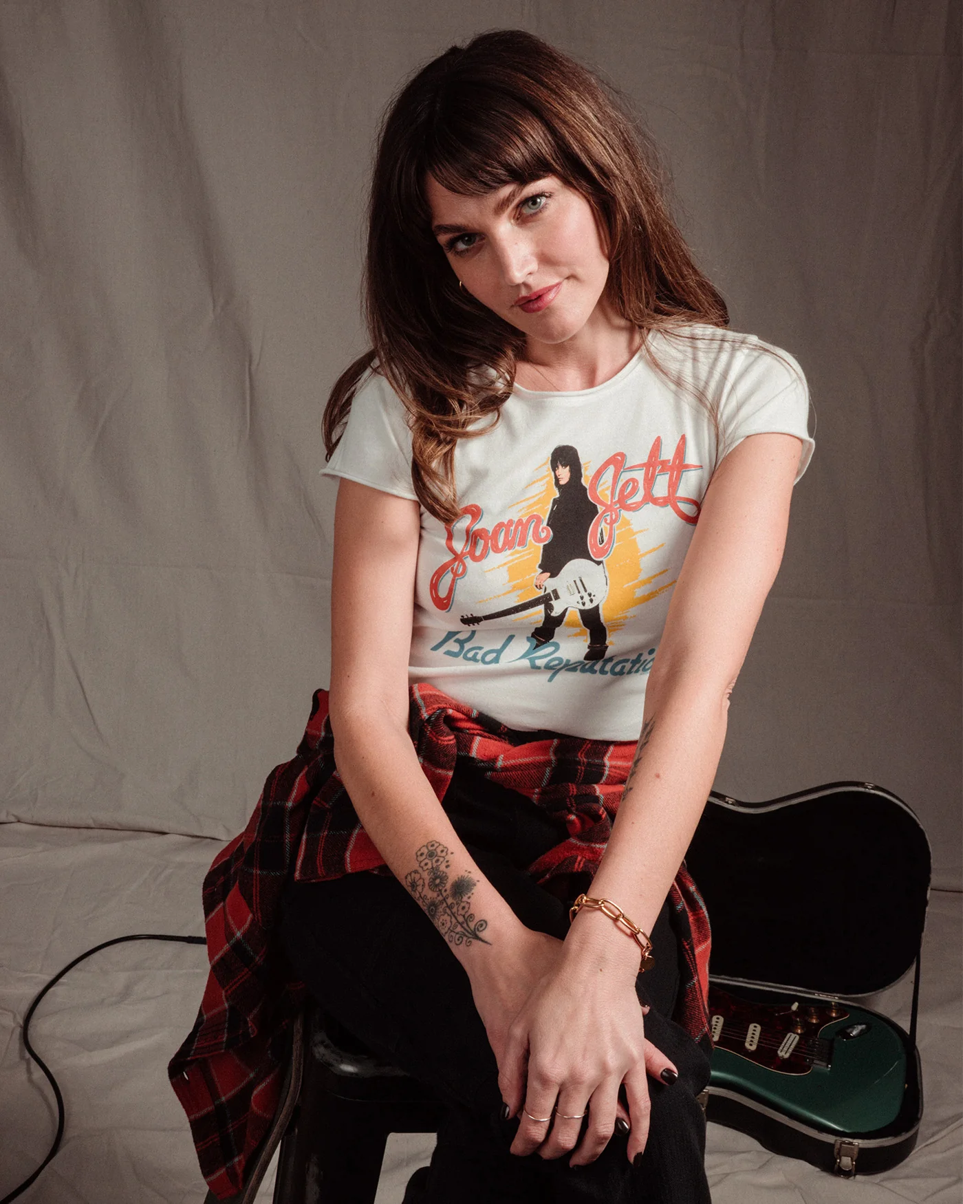 Women's Joan Jett Bad Reputation Vintage Baby Tee - Image 2
