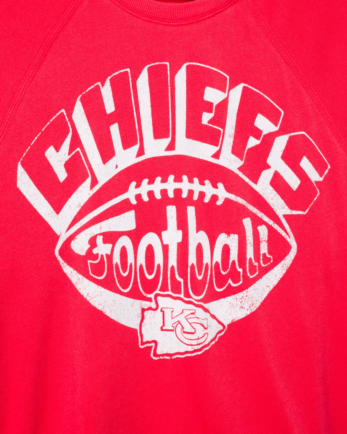 Women's Kansas City Chiefs Football Raglan Crew Fleece - Image 5