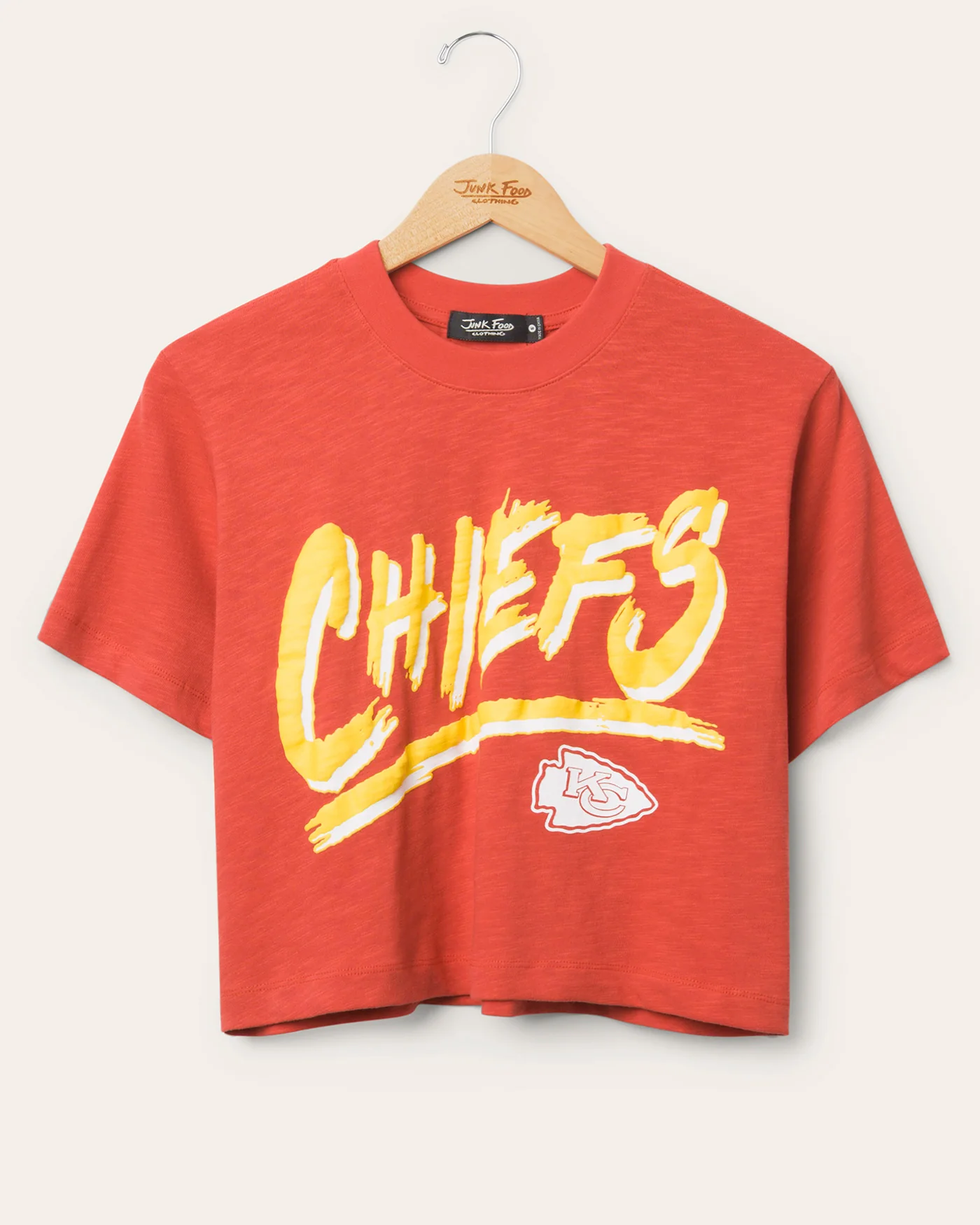 Women's Kansas City Chiefs Thrill Mock Neck Crop Tee