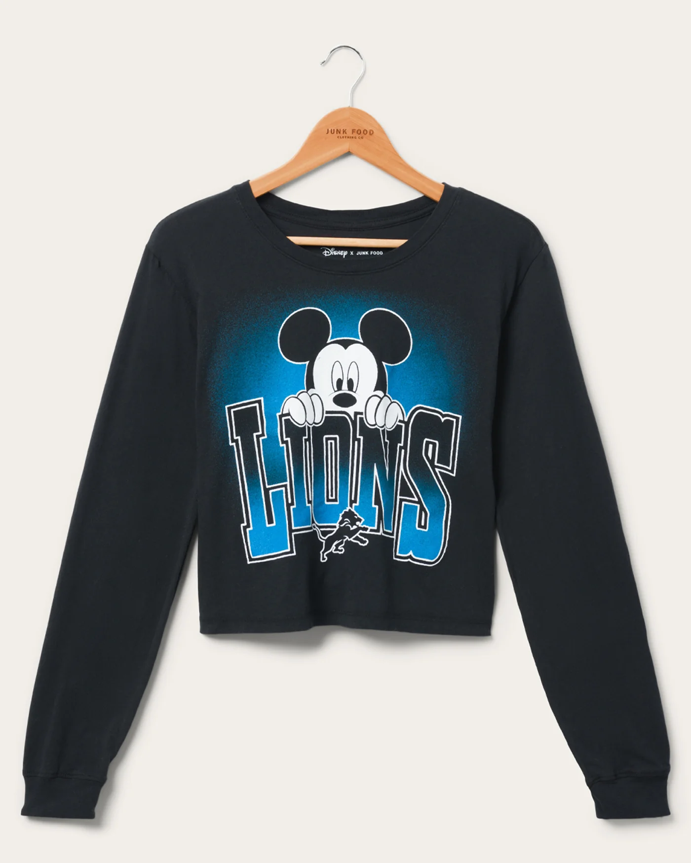 Women's Detroit Lions Mickey Hang on Crop Long Sleeve