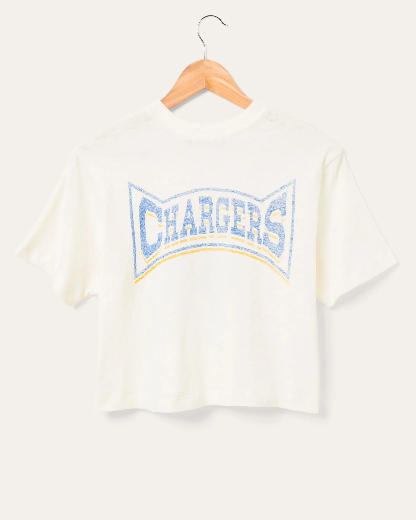 Women's Los Angeles Chargers Mock Neck Crop Tee - Image 2