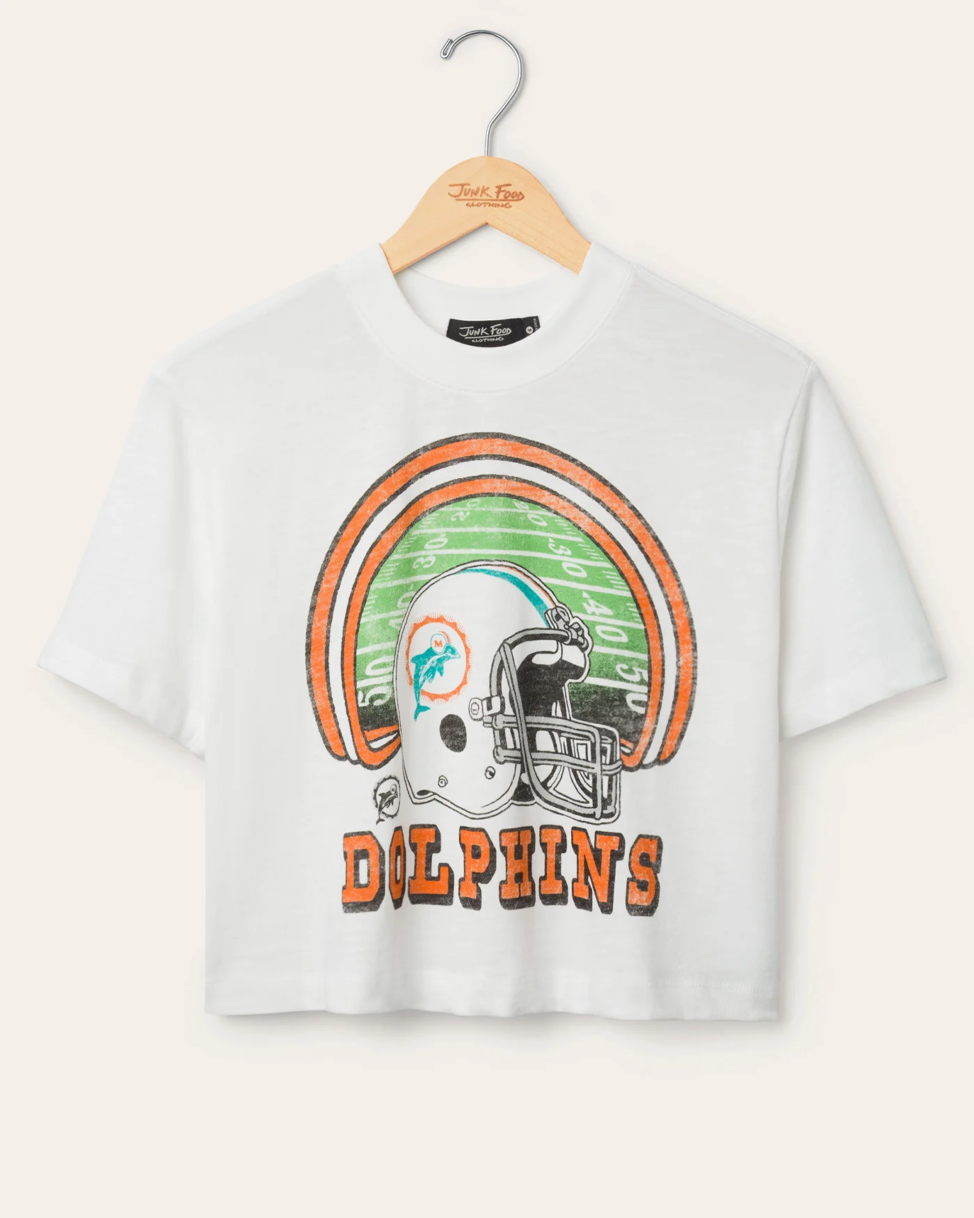 Women's Miami Dolphins Game Time Mock Neck Crop Tee