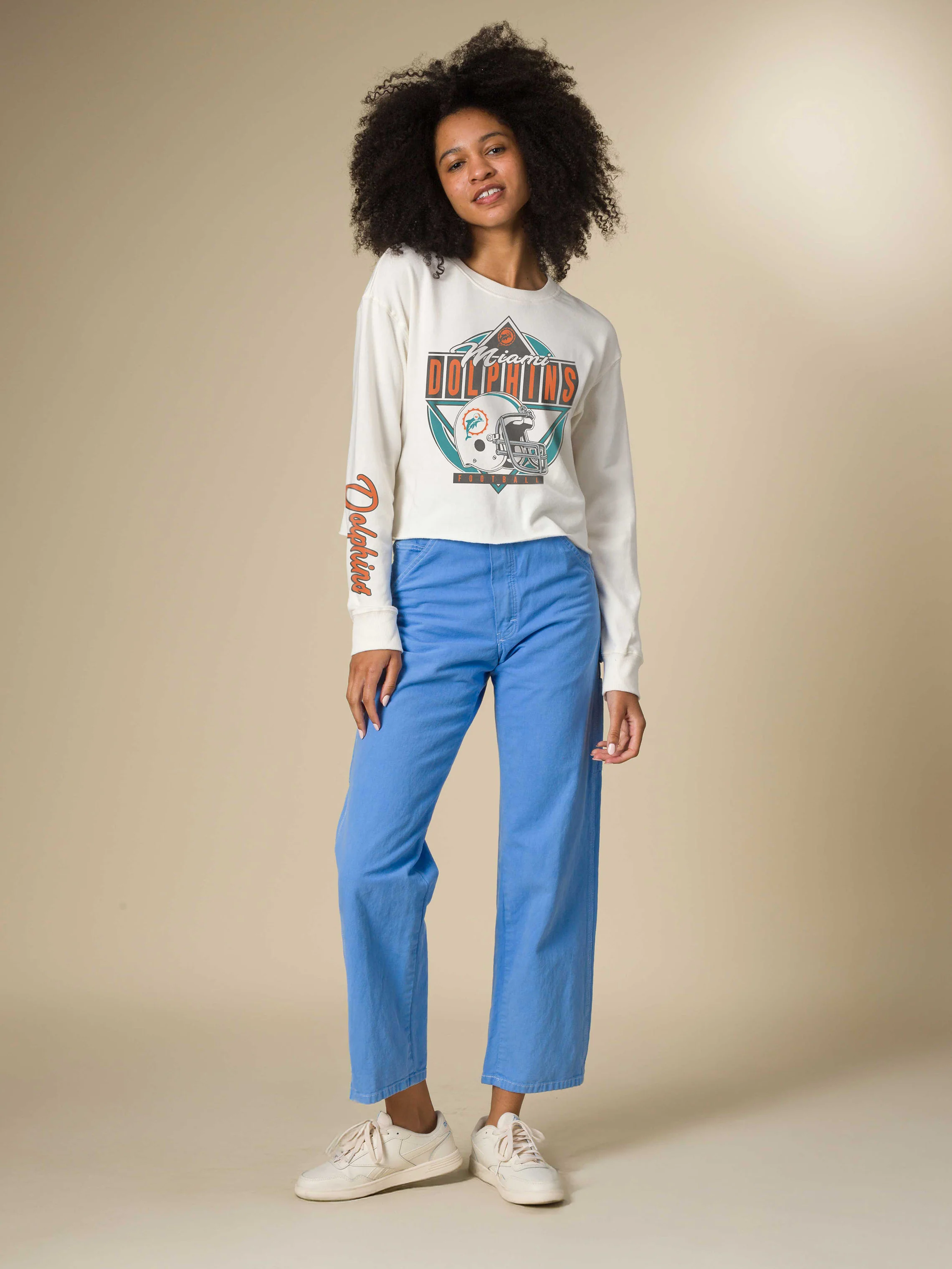 Women's Miami Dolphins Helmet Crop Fleece - Image 2