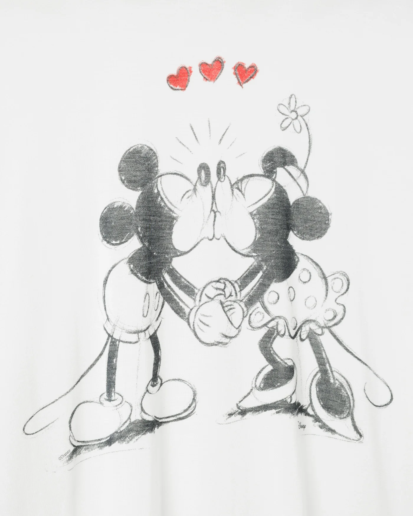 Womens Mickey and Minnie Kiss Vintage Tissue Tee - Image 4