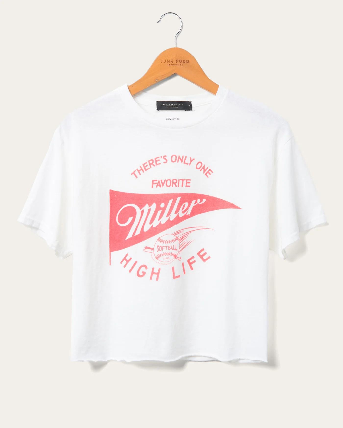 Women's Miller High Life Sportsman's Club Softball Flea Market Crop Tee