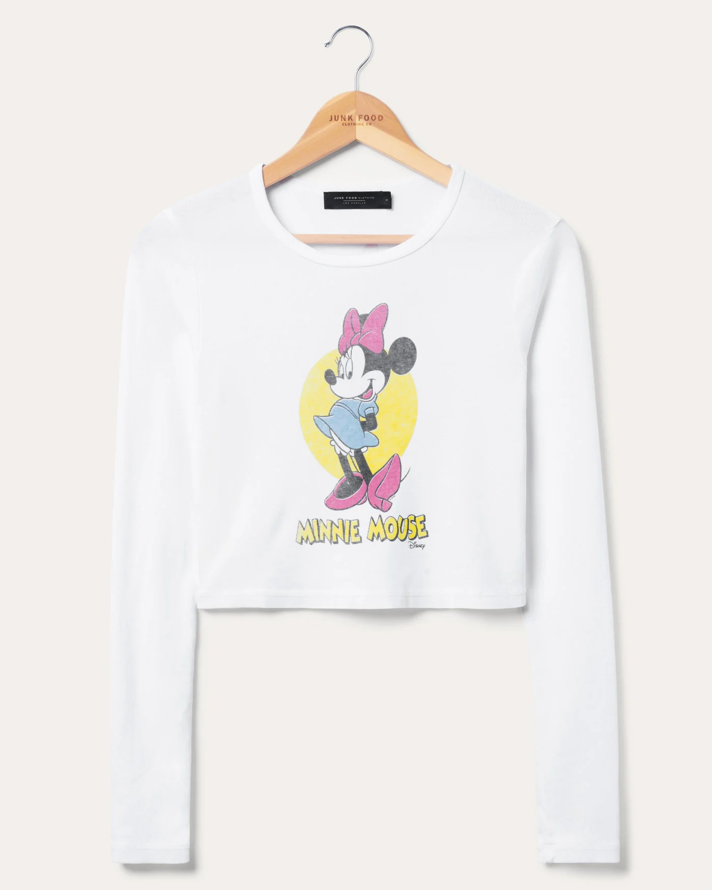 Women's Minnie Mouse Long Sleeve Baby Crop