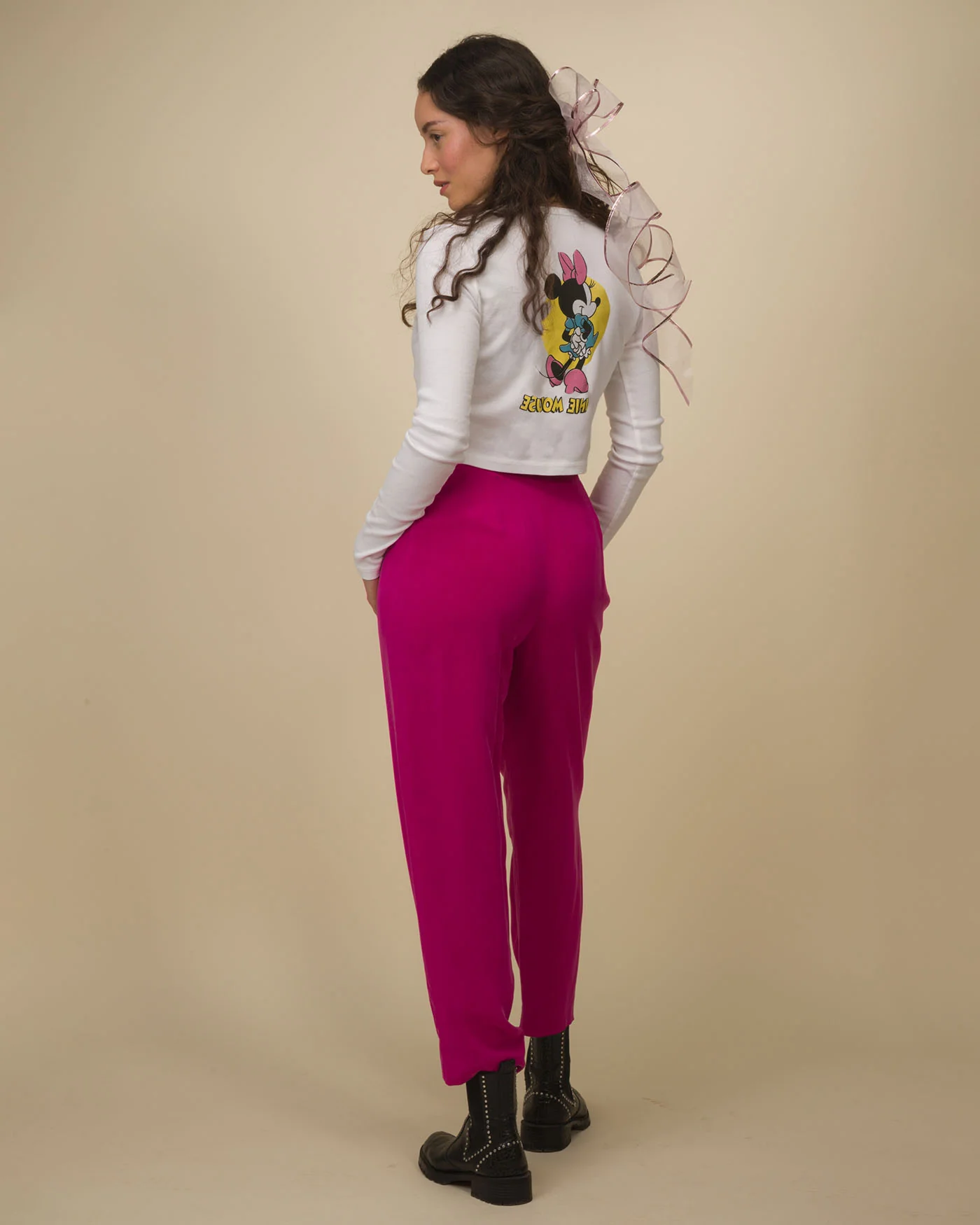Women's Minnie Mouse Long Sleeve Baby Crop - Image 2