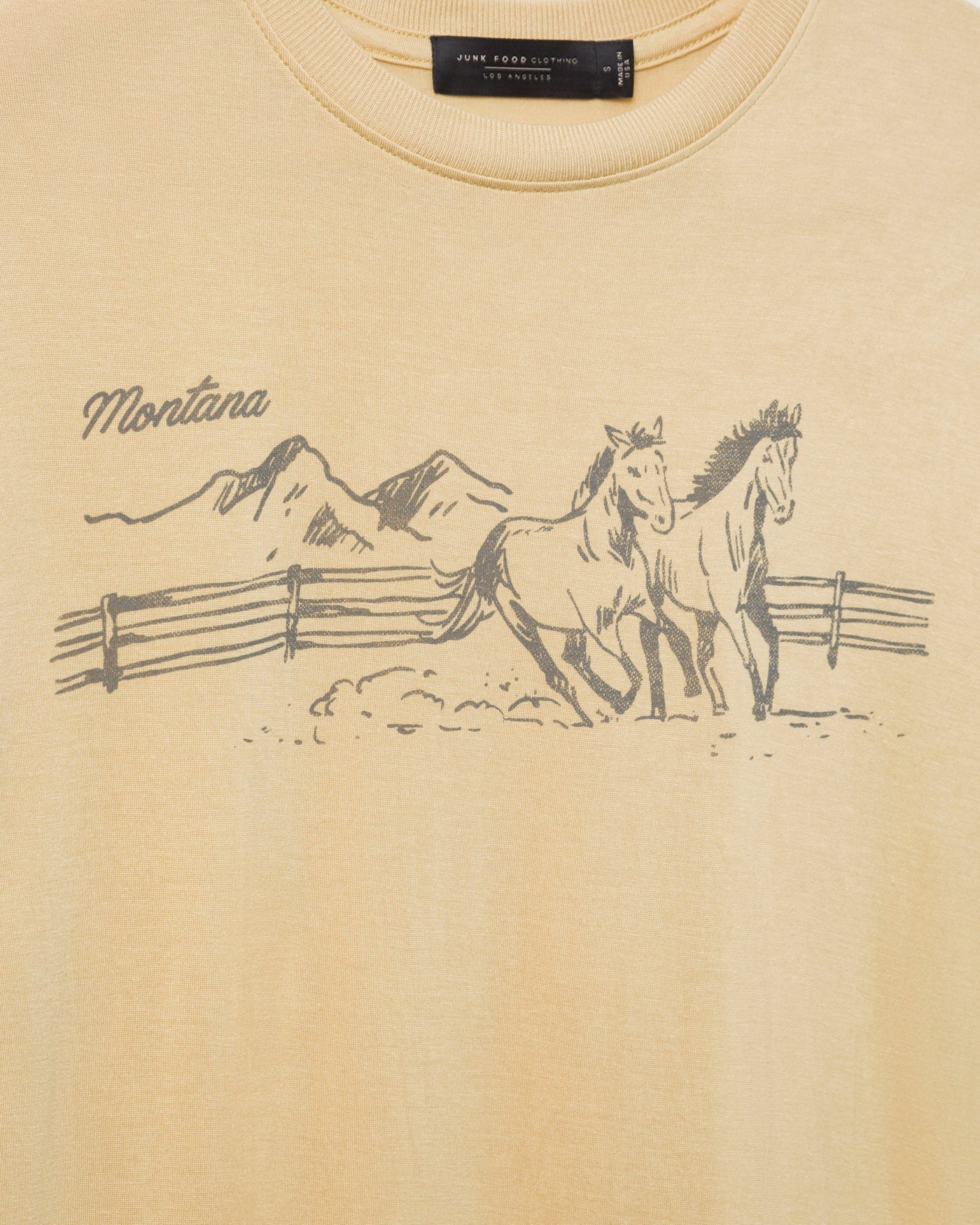 Women's Montana Horses Vintage Tissue Tee - Image 4