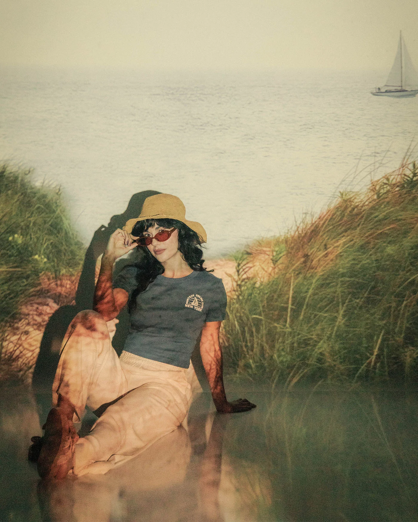 Women's Montauk Sailing Club Baby Tee - Image 3