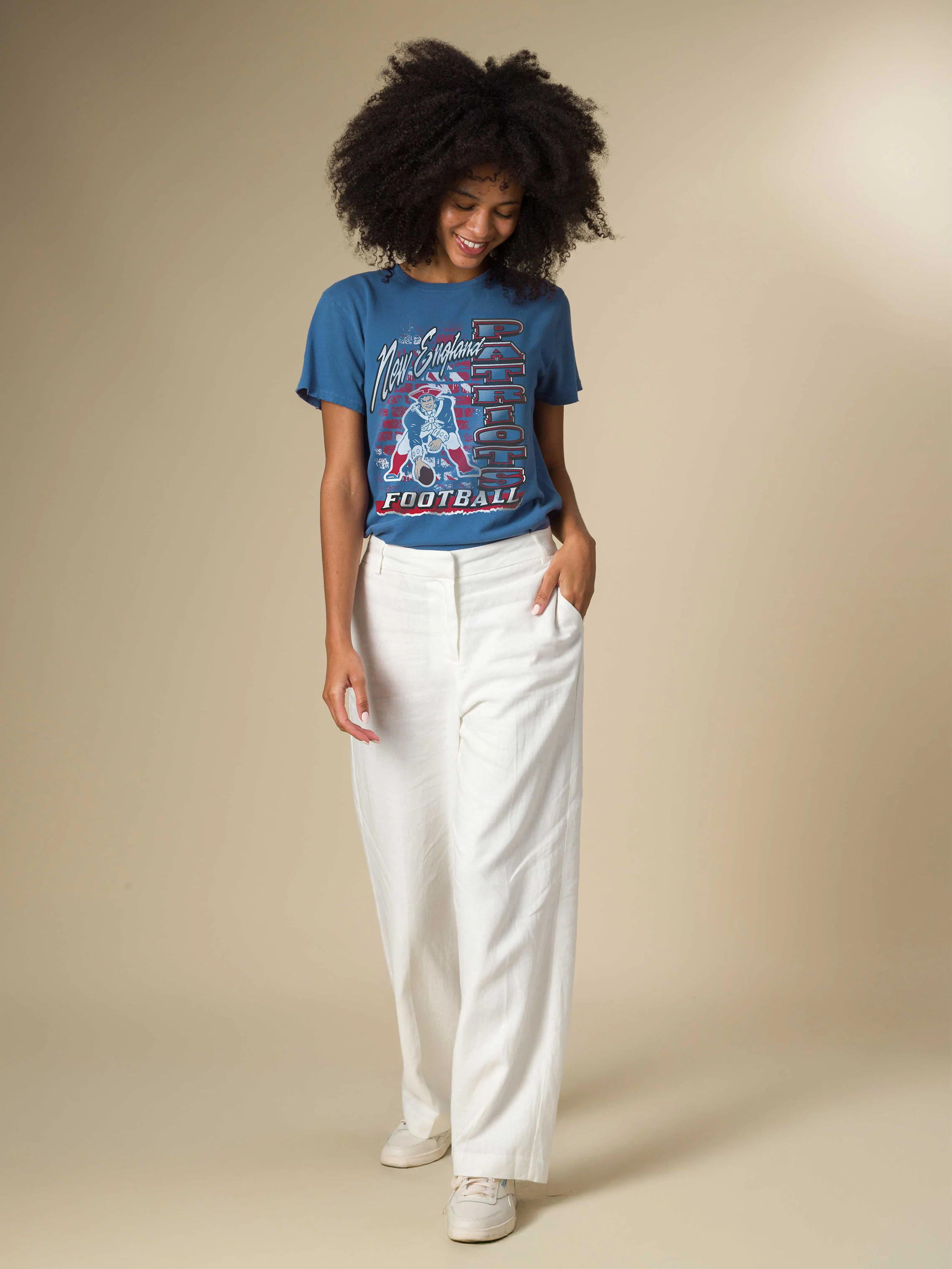 Women's New England Patriots Brick Vintage Tee - Image 2