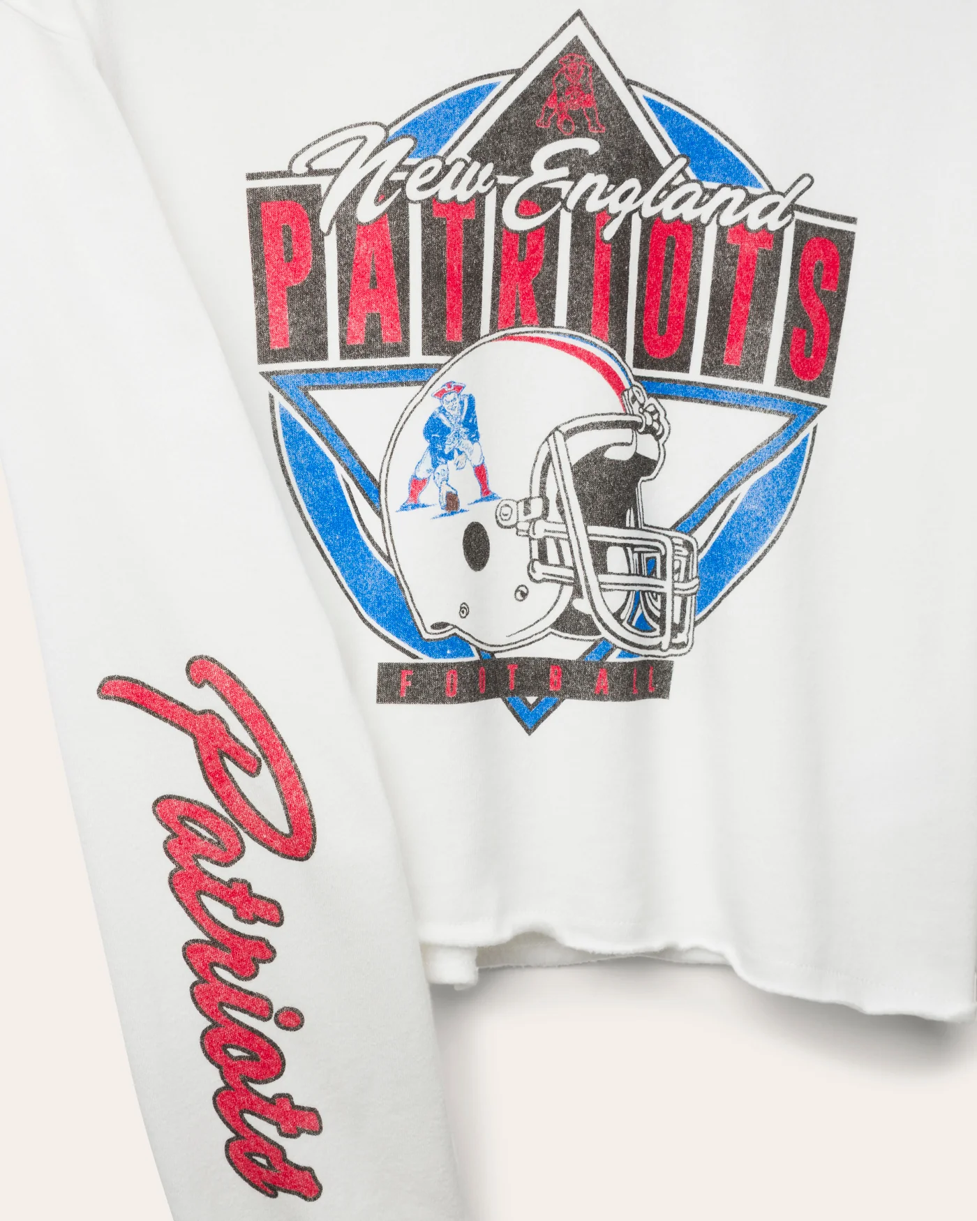 Women's New England Patriots Helmet Crop Fleece - Image 5