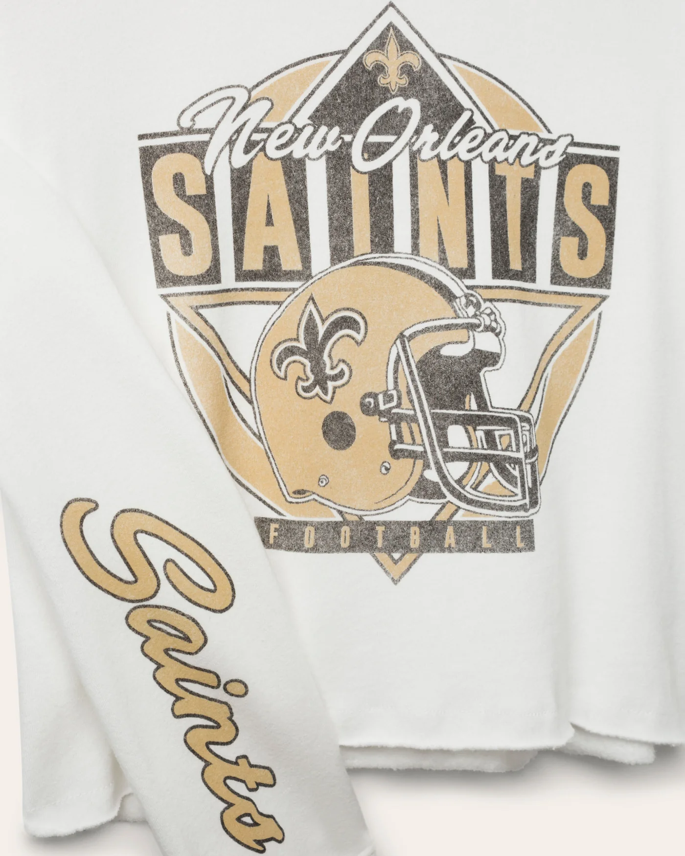 Women's New Orleans Saints Helmet Crop Fleece - Image 5