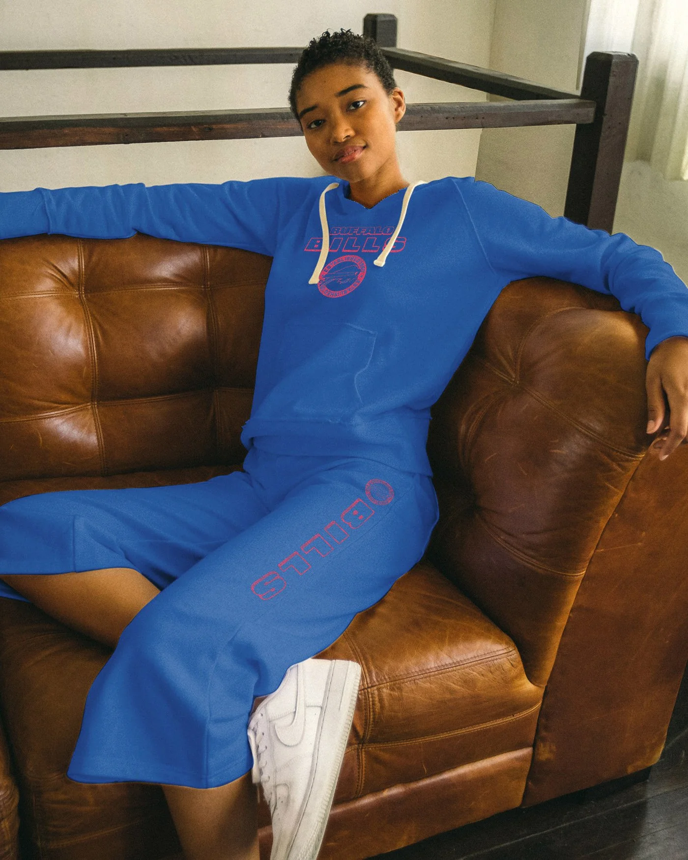 Women's NFL Buffalo Bills Raw Edge Hoodie - Image 2