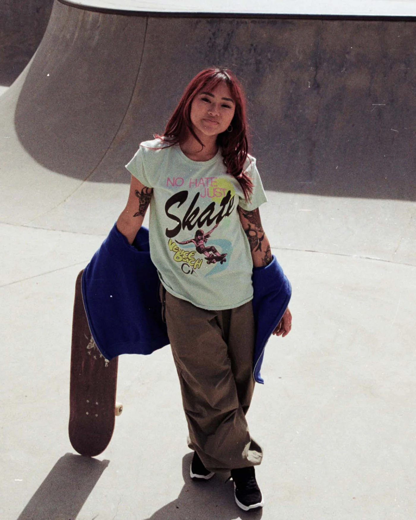 Women's No Hate Just Skate Vintage Tee - Image 2